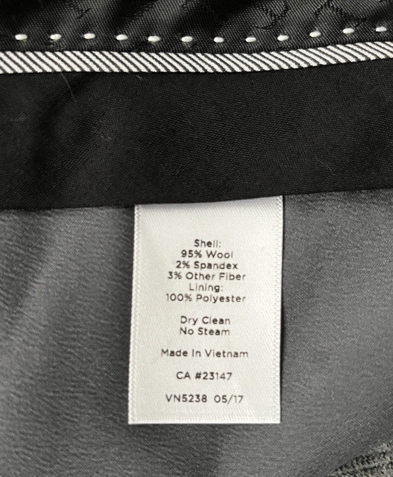 Talbots NWOT Italian Wool Gray Plaid Straight Leg Trouser Pants 14 Full Length