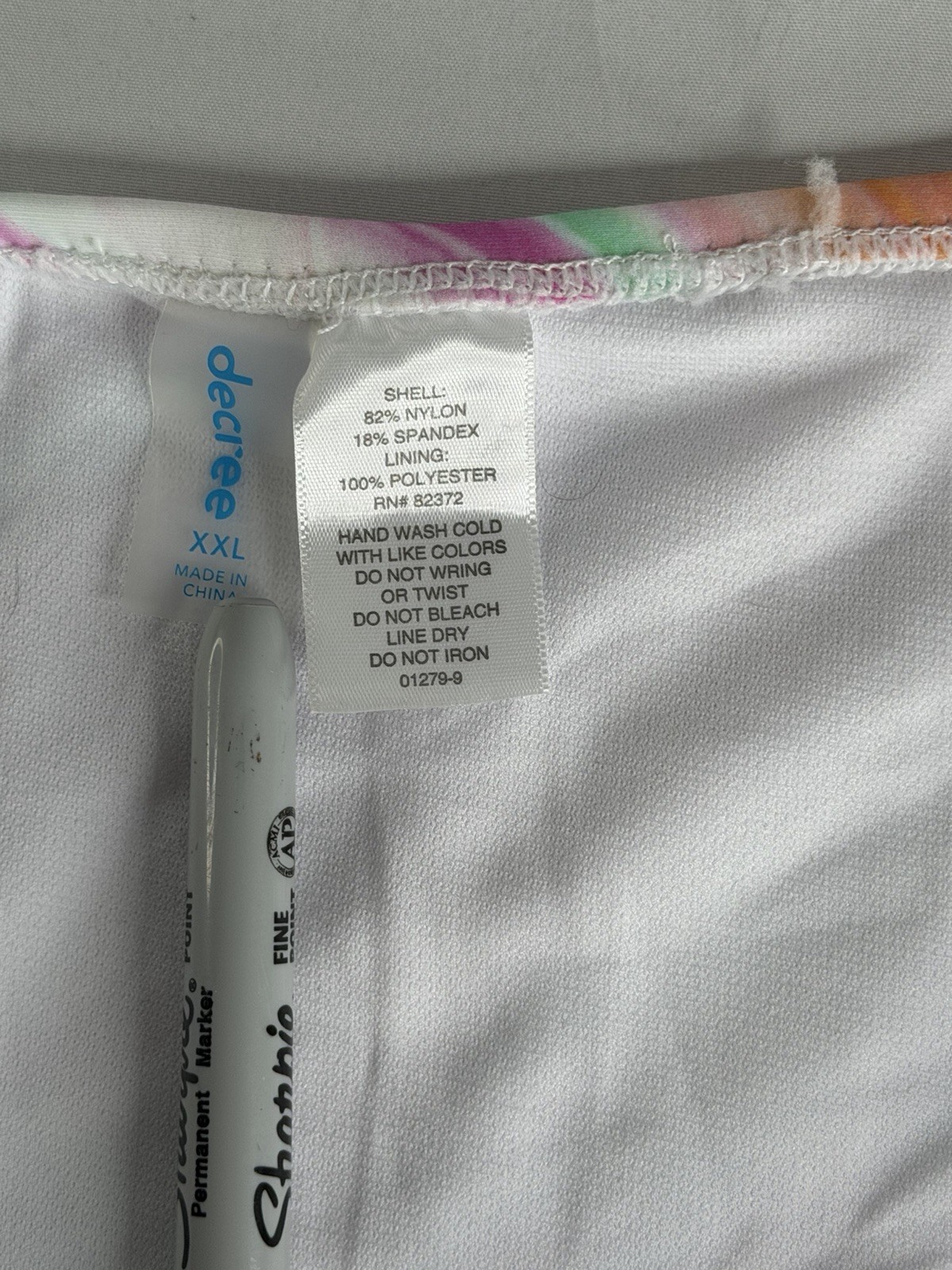 Decree Bikini Swim Bottoms Low Rise Hipster Abstract Swirl Print Size XXL NWT