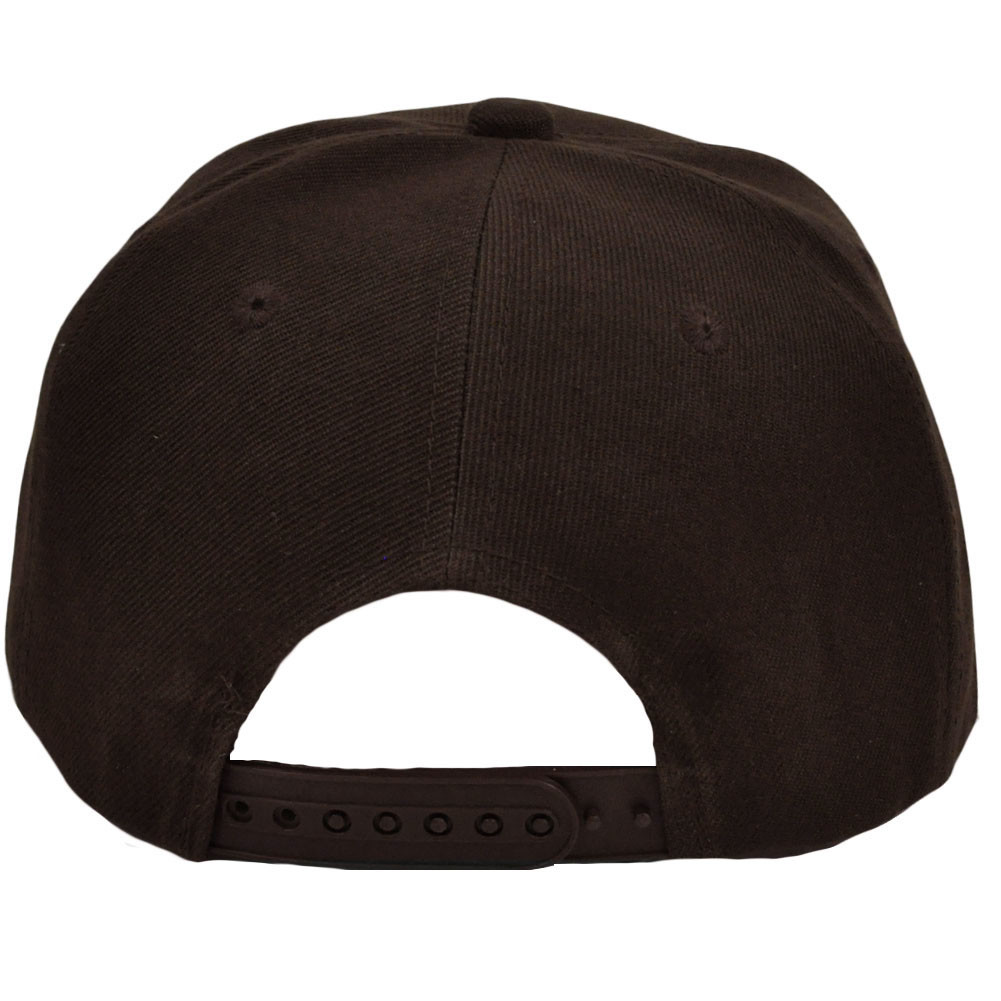 Blank Plain Solid Color Dark Brown Flat Bill Visor Snapback Constructed Hat Cap