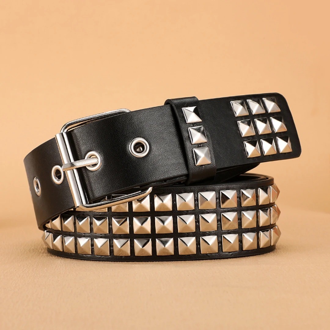 Trend Rivet Belt Heavy Metal Belt Men Women Punk Nightclub Rock Style Belt Jeans