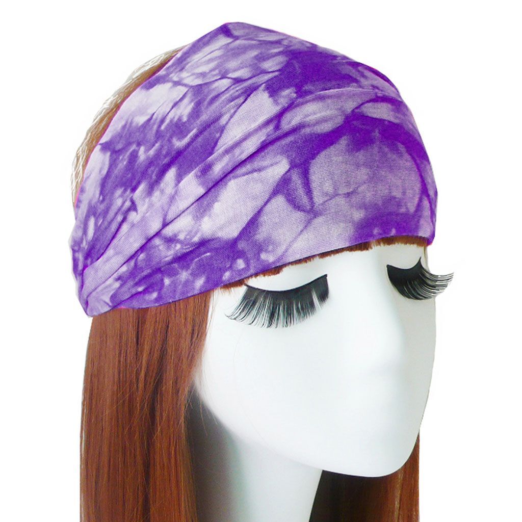 Women Yoga Sports Wide Headband Stretch Boho Hair Band Turban Headwrap Headwear