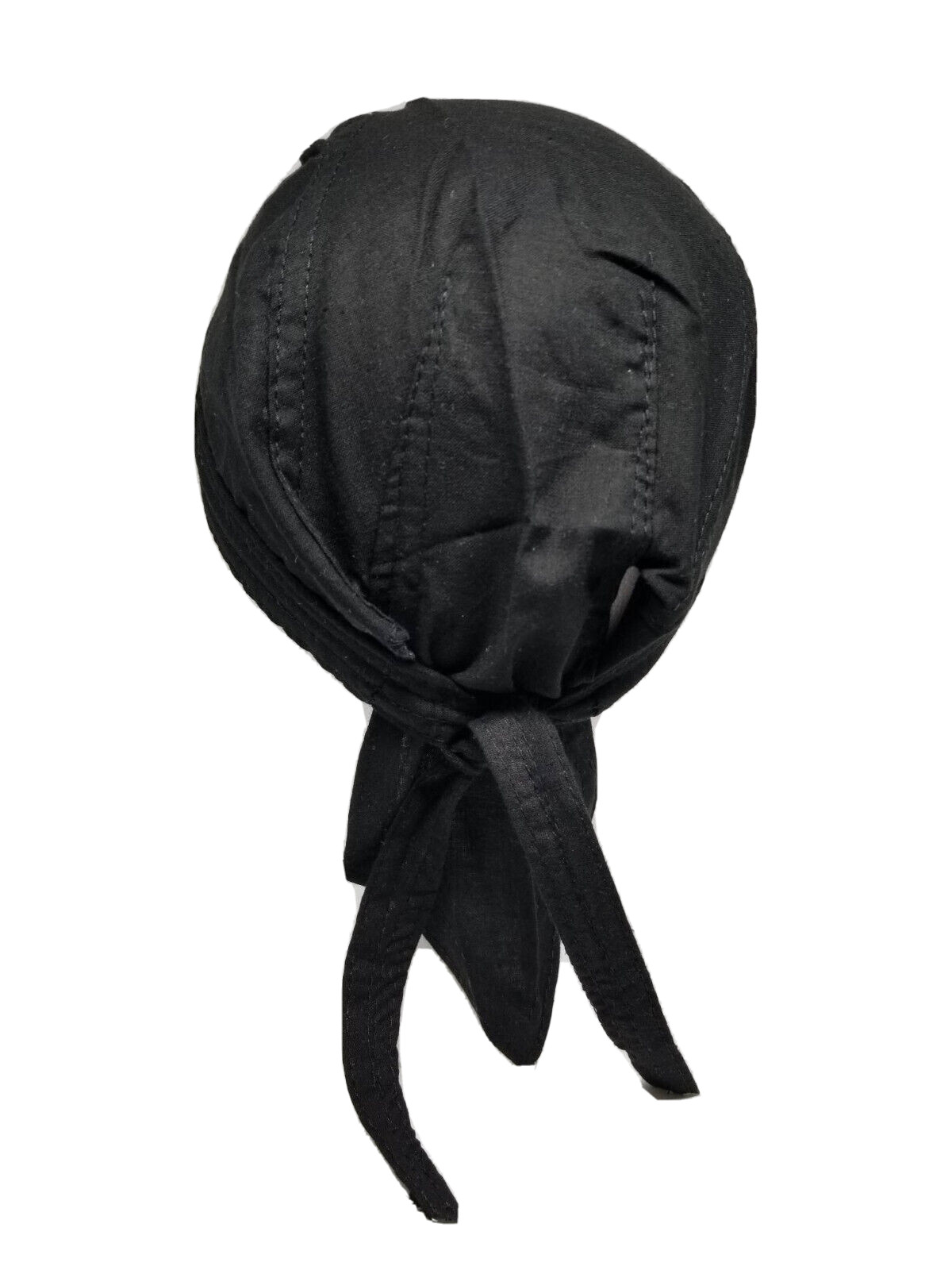 Black Bandana Head Wrap Cap w/ Sweatband Dorag Motorcycle Doo Rag Du Dew Cotton