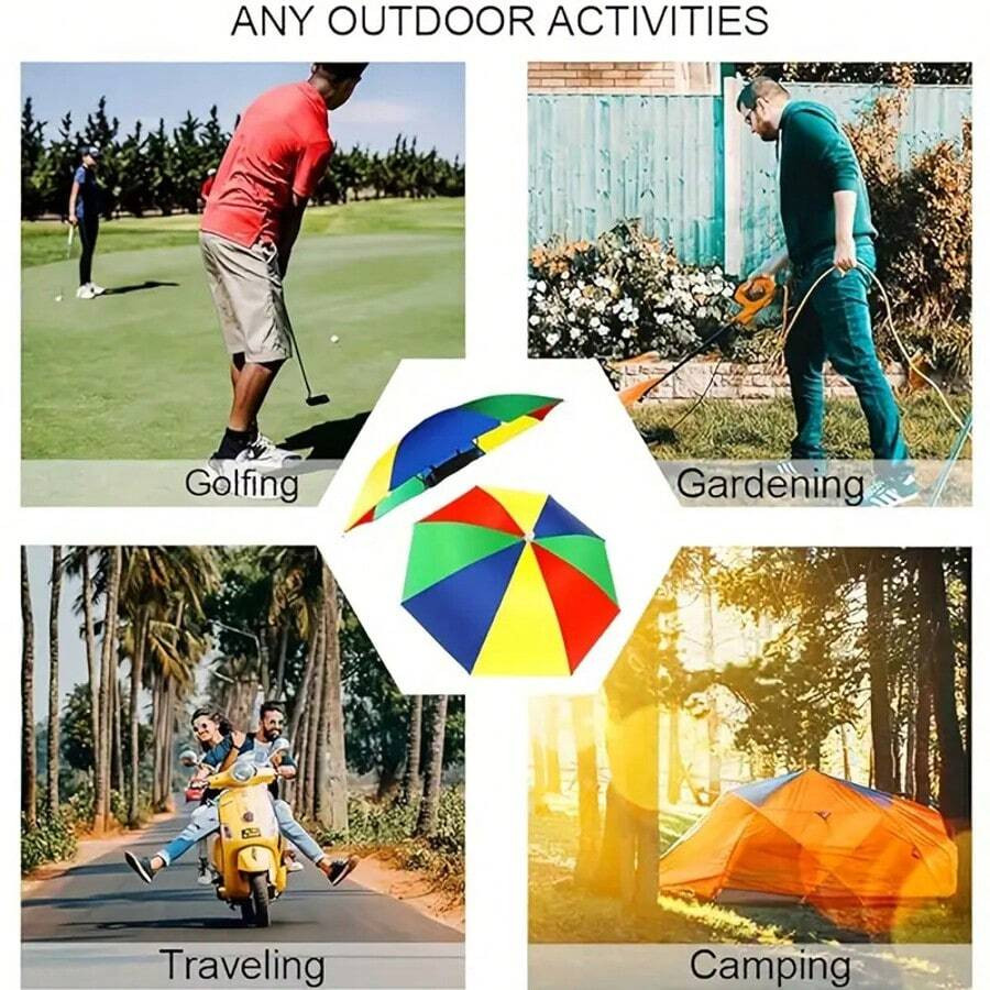 Umbrella Cap Suitable for Camping Fishing Elastic Headband UV Safe Umbrella Cap