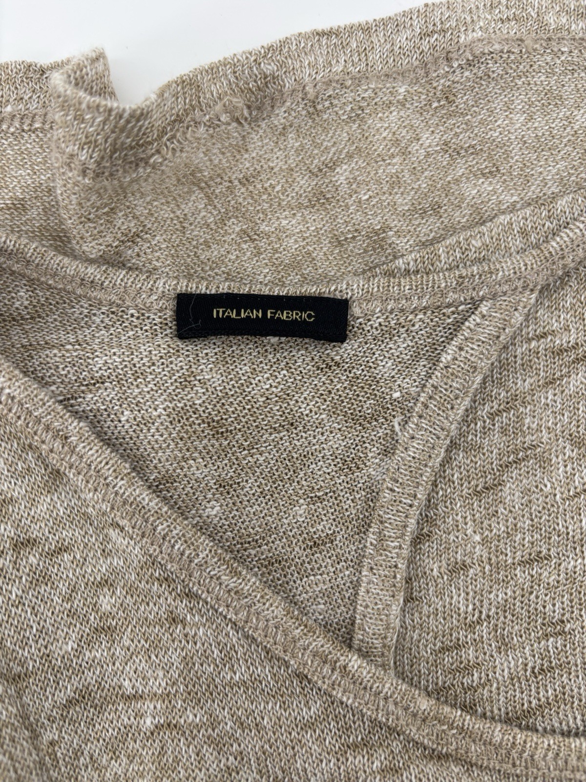 Massimo Dutti Sleeveless Tank Top Sz M Italian Linen Keyhole Back Old Money