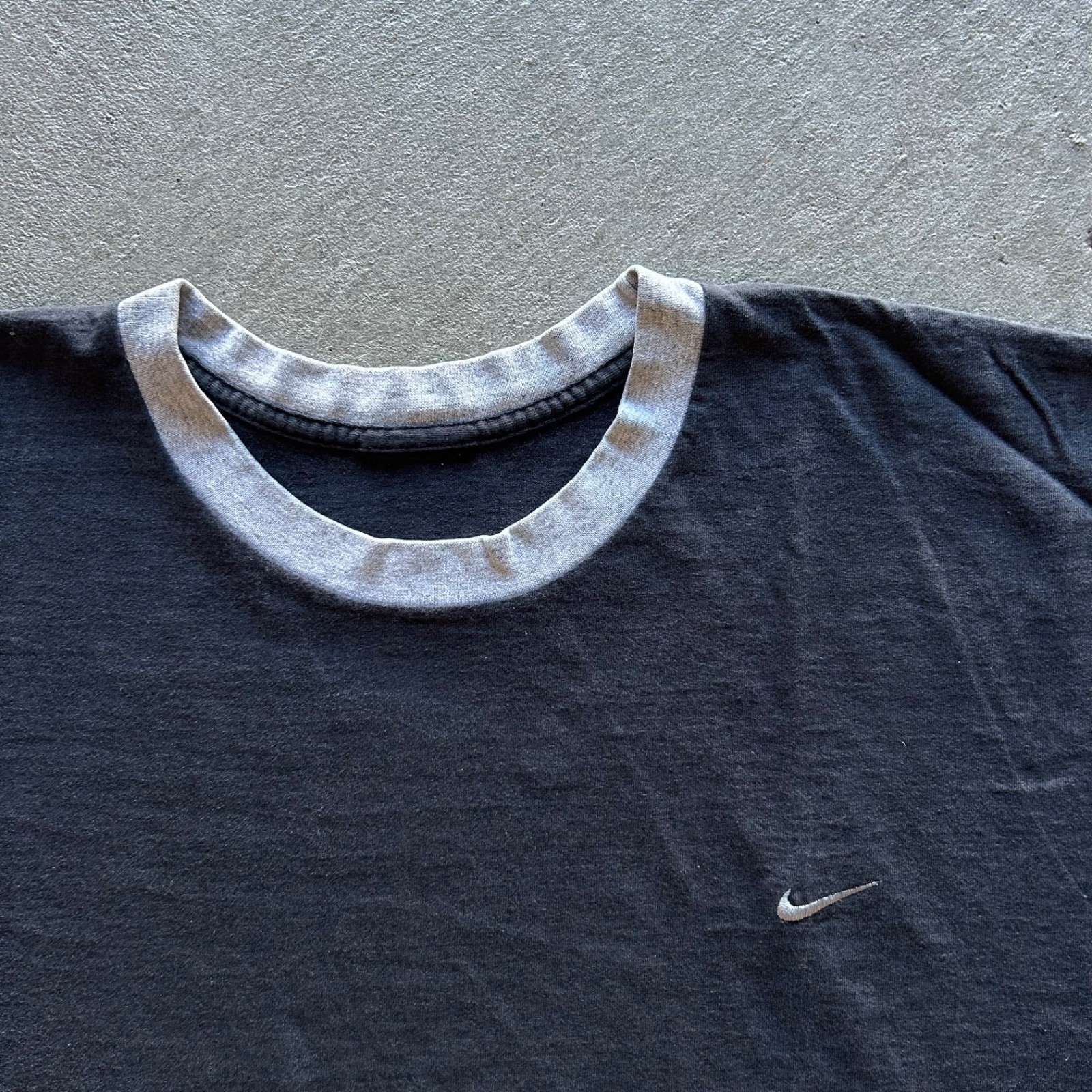 Vintage 90s Nike Shirt Size XXL Faded Black Gray Two Tone Embroidered Swoosh