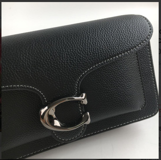 COACH CH857 Tabby Shoulder Bag 26 Polished Pebble Leather Black Outlet New