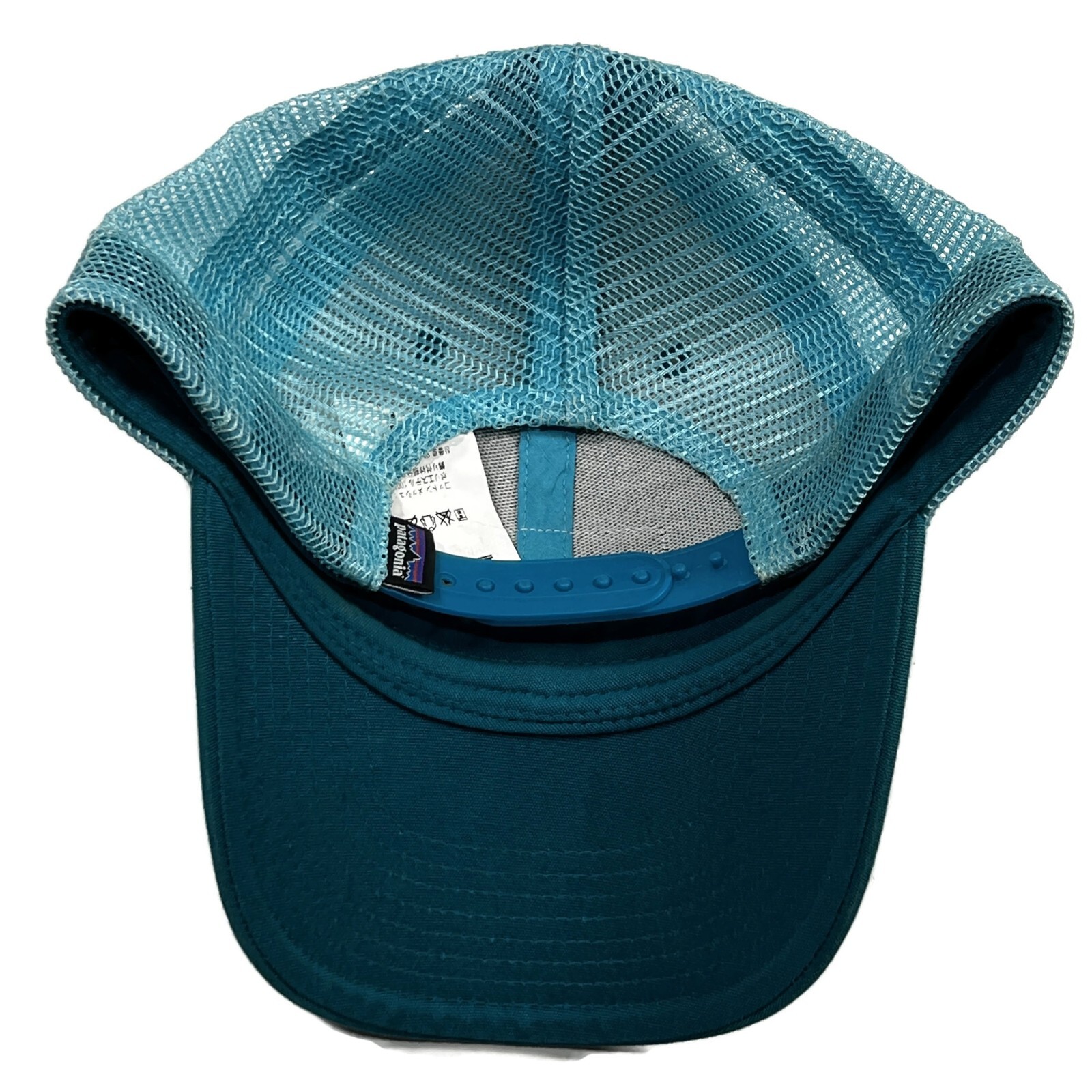 Patagonia Shop Sticker Patch Lopro Trucker Hat Snapback Blue Green Mesh 2017