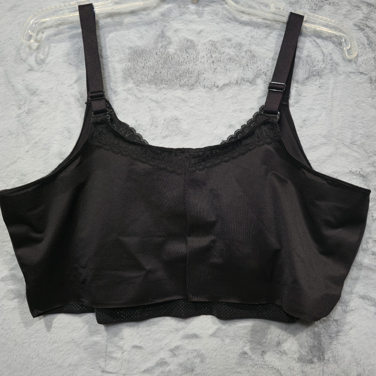 Ruby Ribbon V Neck Diva Lace Detail Demiette Seamless Bra Black 46 Plus-size.