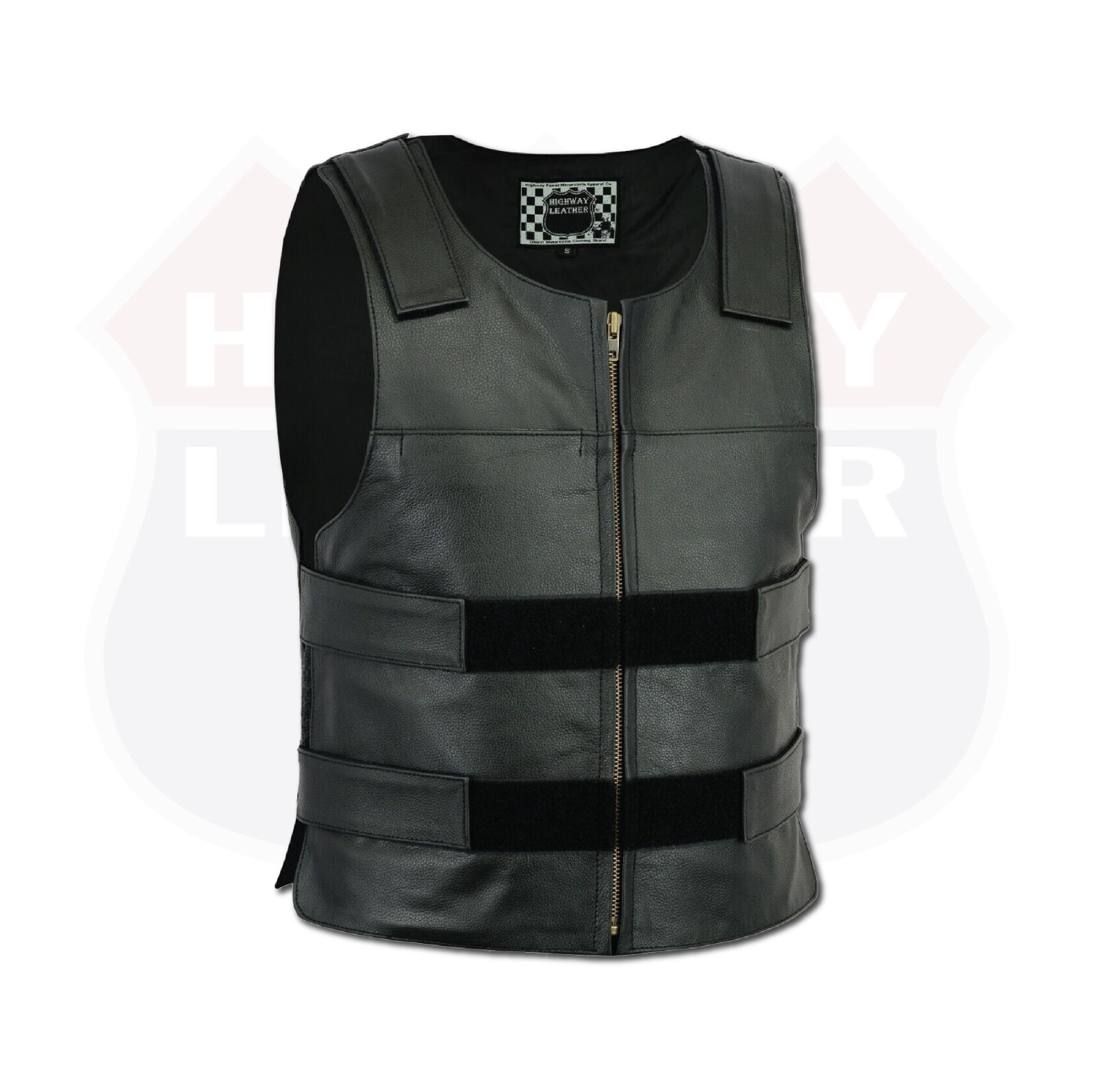 Men Bullet Proof style Leather Motorcycle Vest for bikers Tactical waistcoat