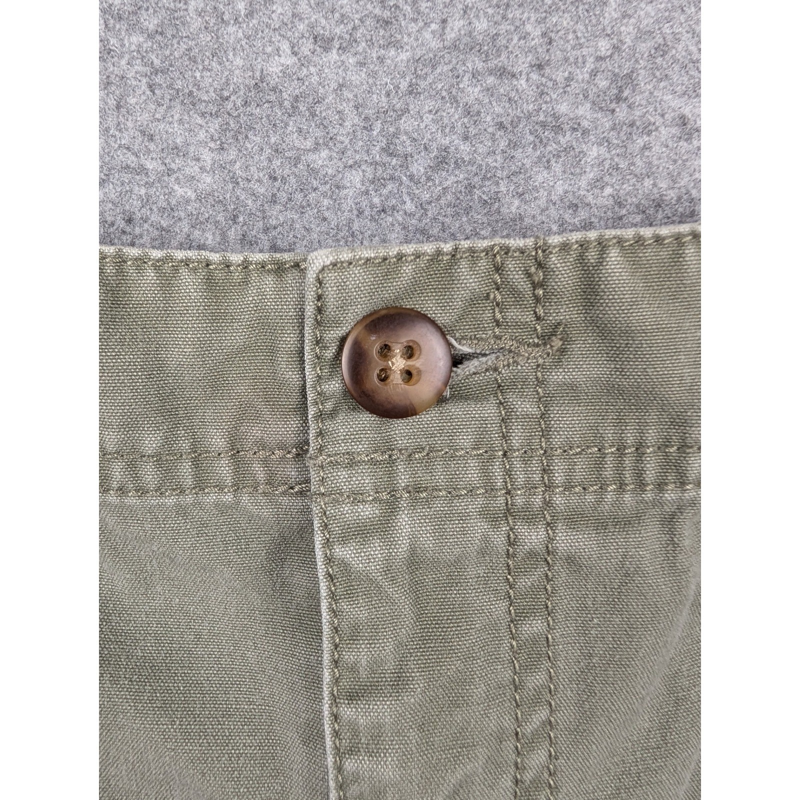 Eddie Bauer Womens Olive Green Canvas Utility Mini Skirt Outdoor Casual