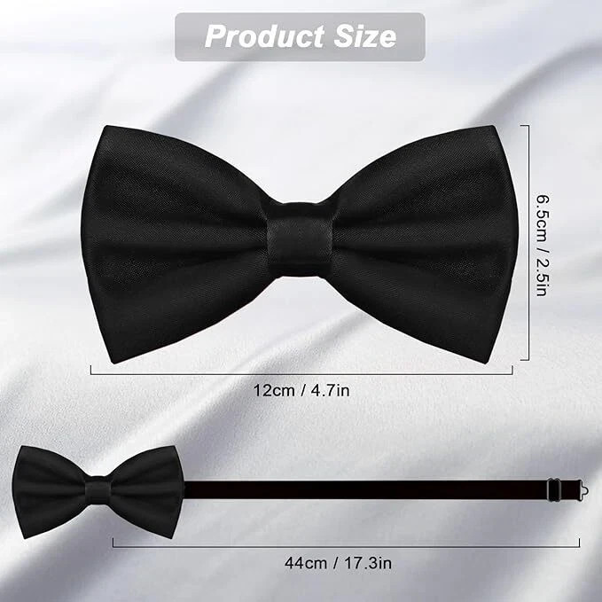 Mens Satin Silk Oversized Bow Tie Solid Color Formal Tuxedo Big Bowtie High Qual