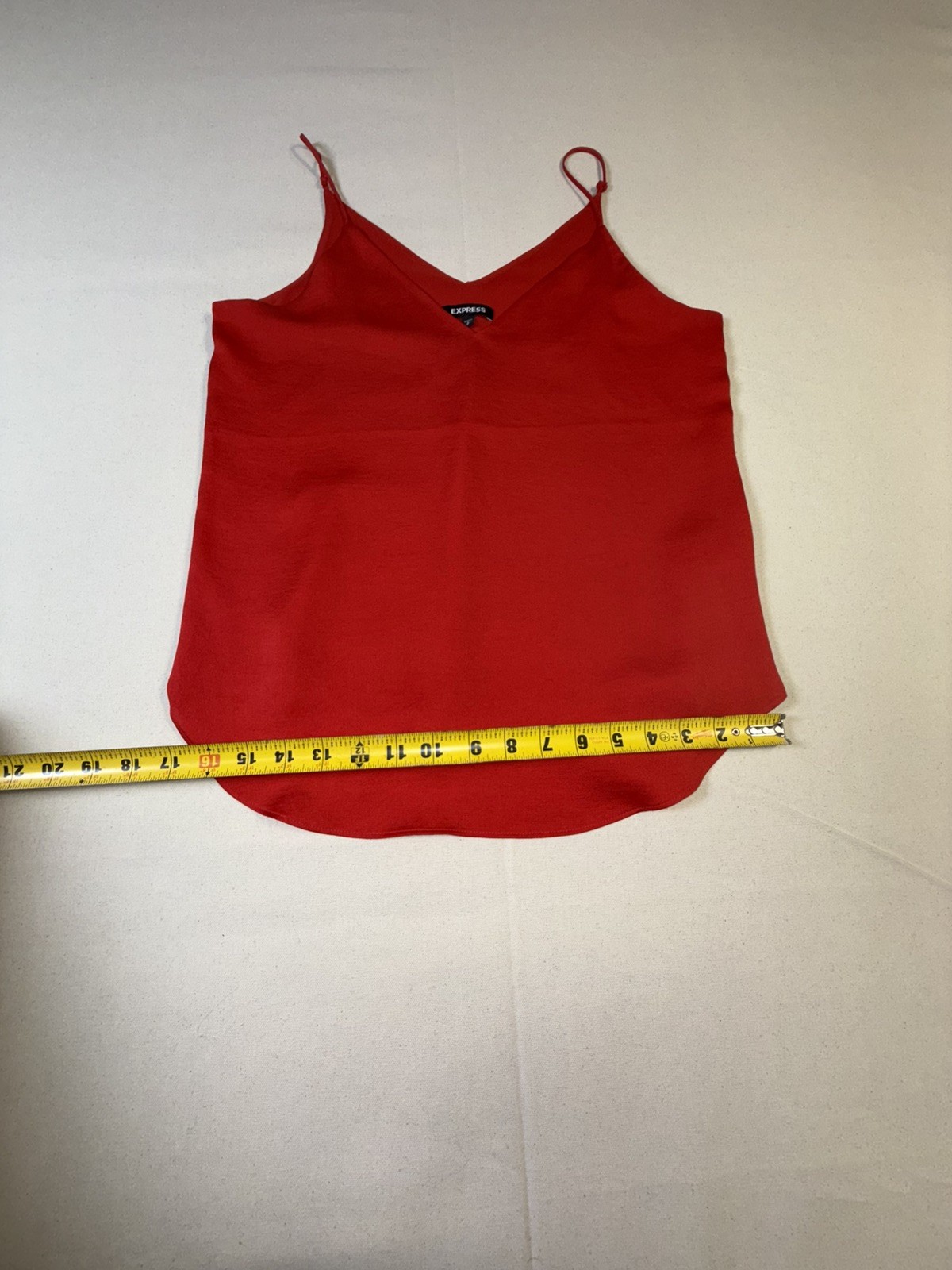 Express Womens Red Spaghetti Adjustable Strap Lined Camisole Tank Top Size Sm