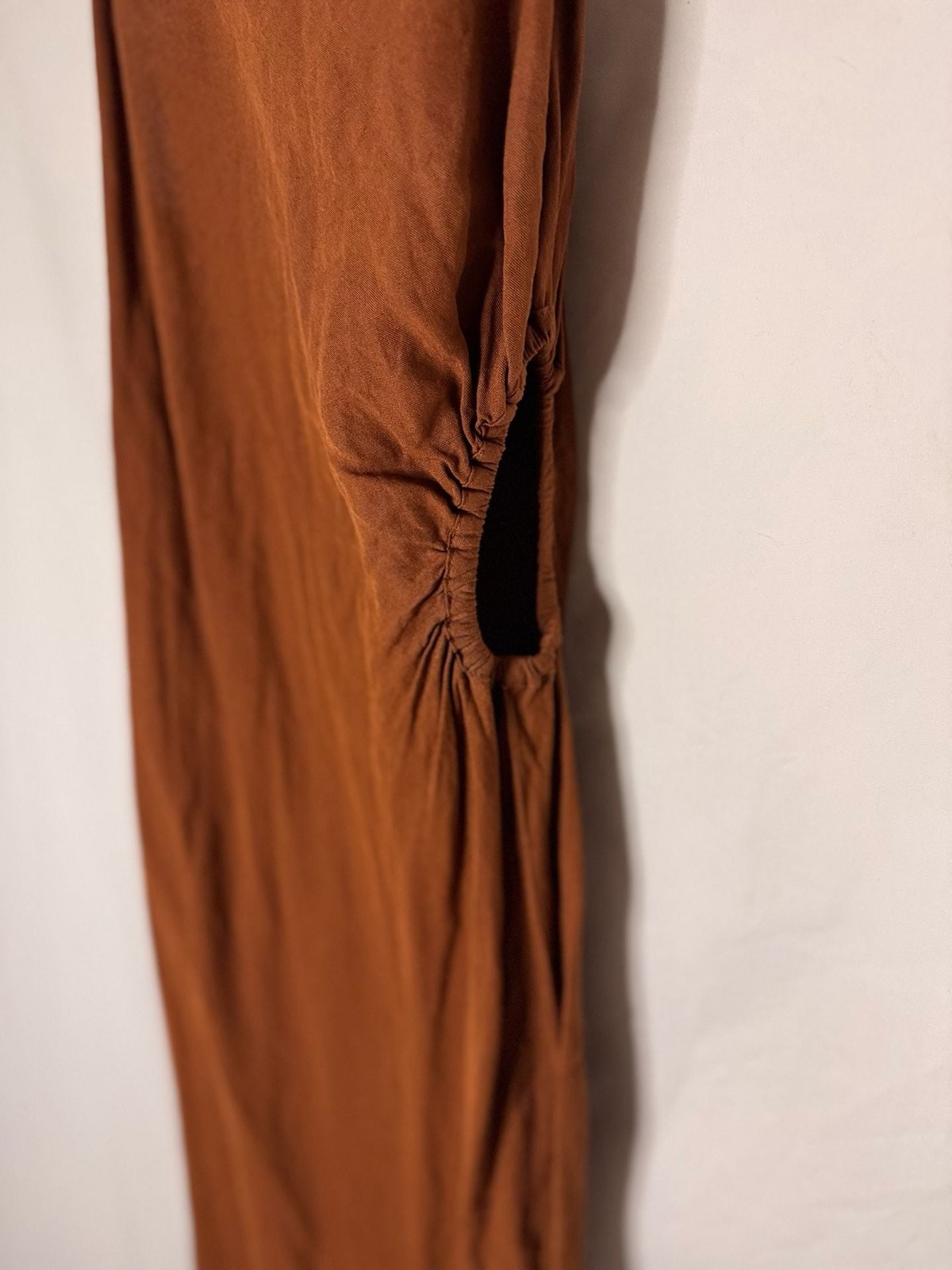 ZARA – Midi Dress with Cut Out – Brown – Size M