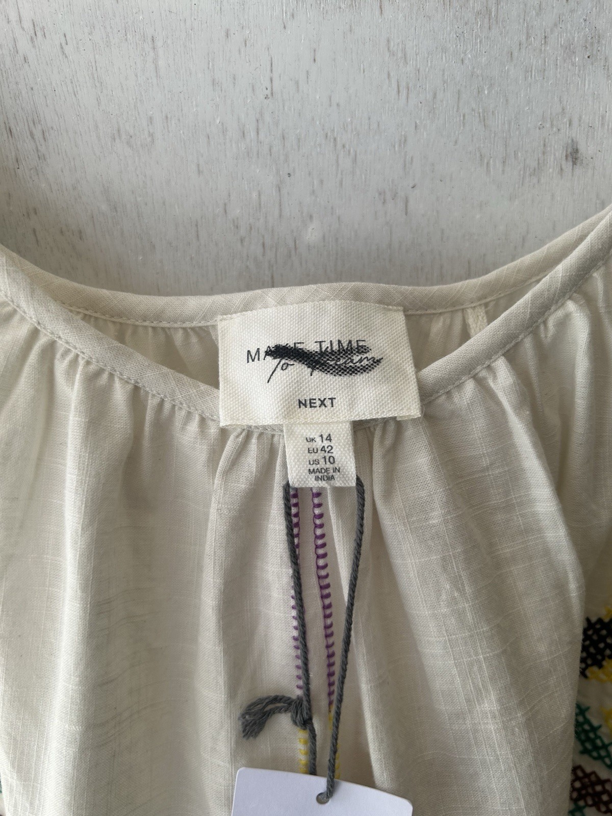Summer Cami Top 100% Cotton Parrot Embroidered Size 14 BNWT