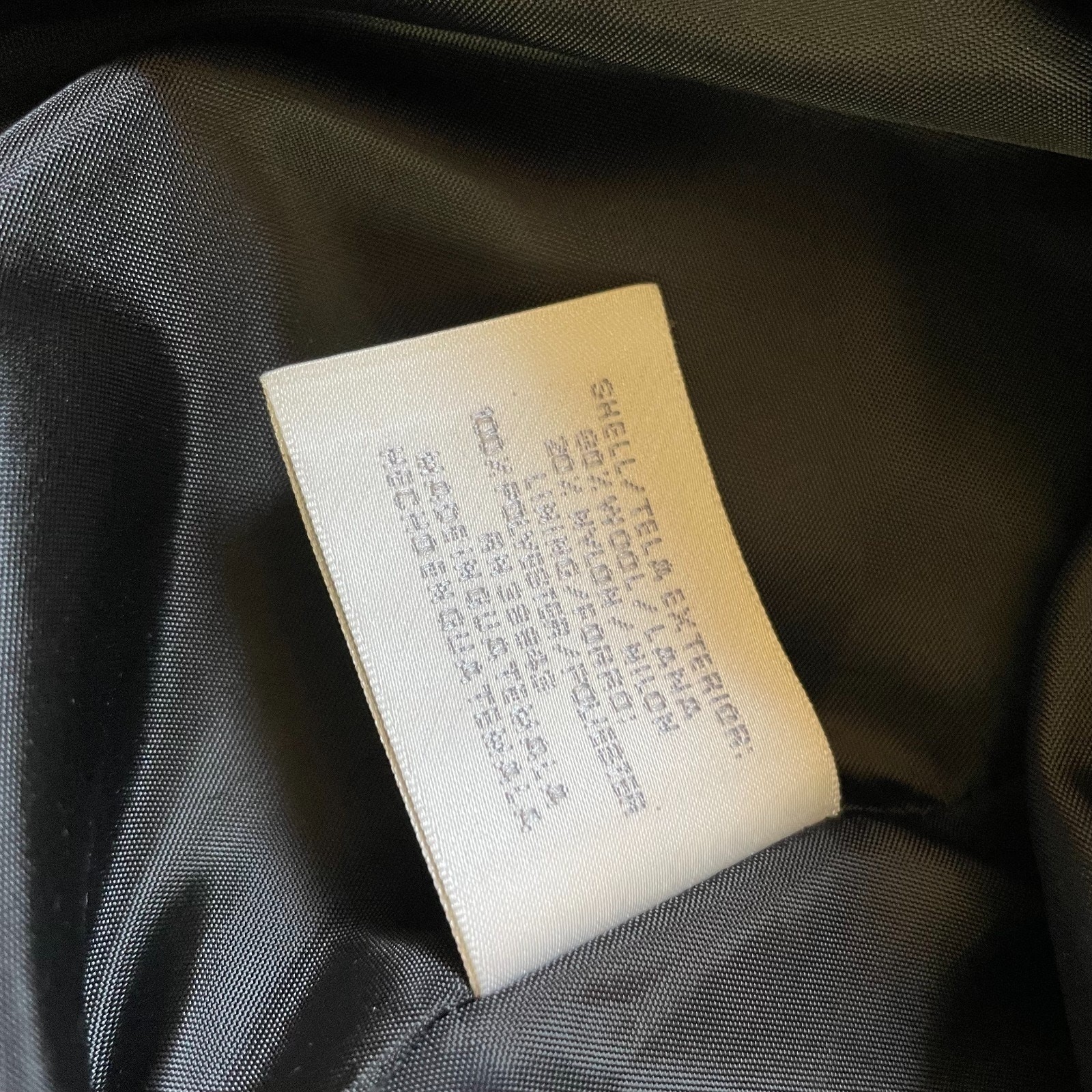 Black Wool Blend Pea Coat Large Minimalist Preppy Quiet Luxury Old Money Classic