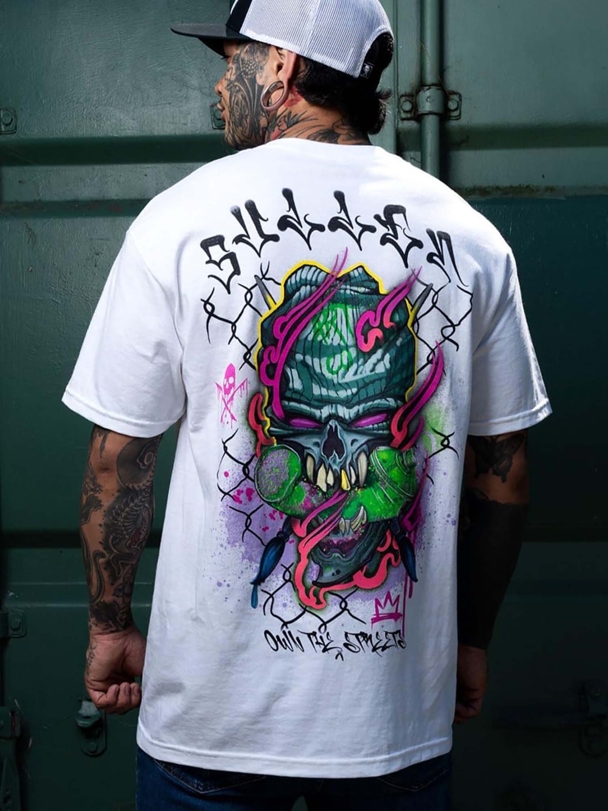 Sullen Men’s Chemical Swirl Short Sleeve Graphic T-shirt Skull Graffiti Tattoo