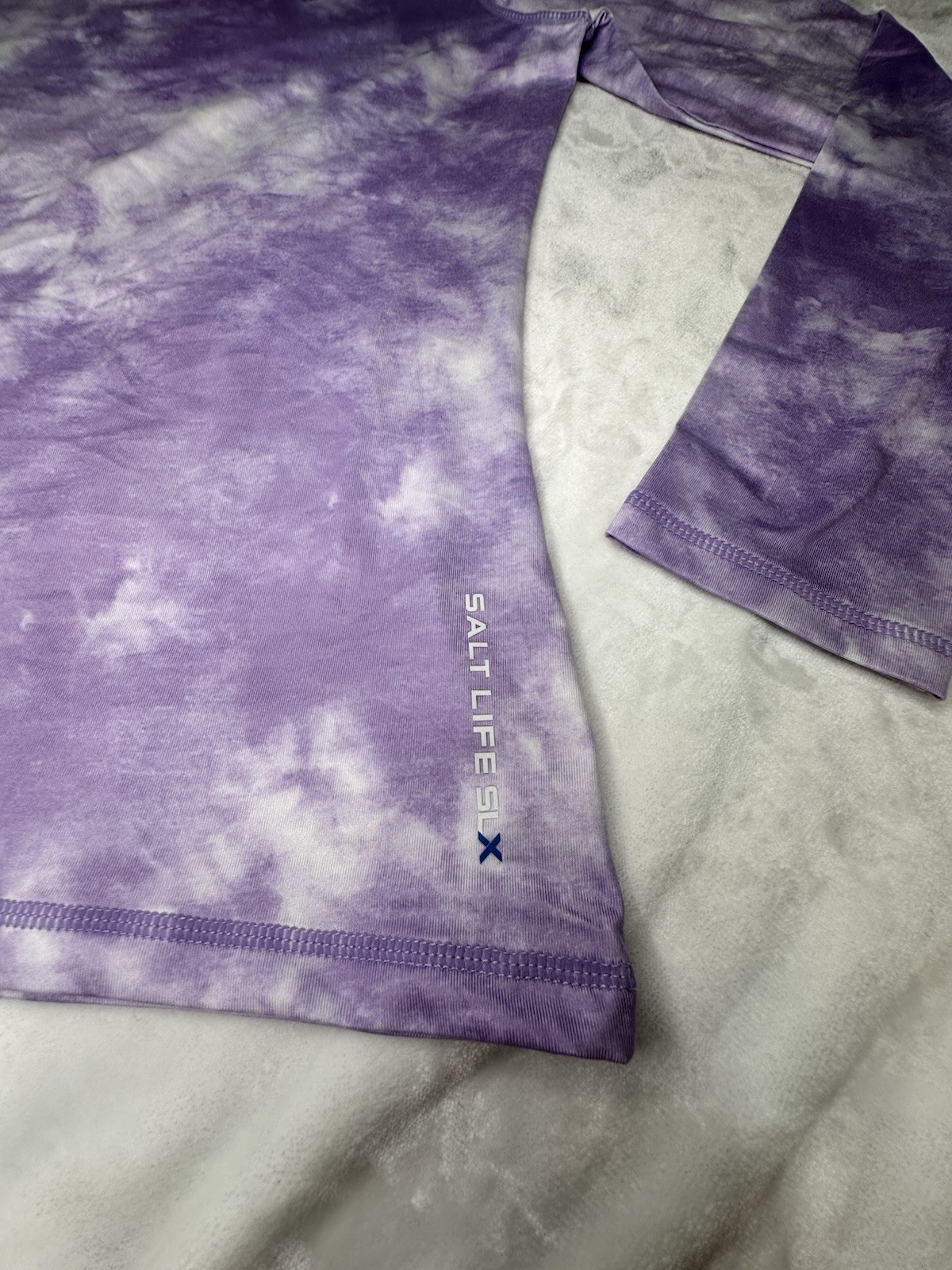 Salt Life SLX Performance Long Sleeve Shirt Womens L Purple Tie Dye NWT