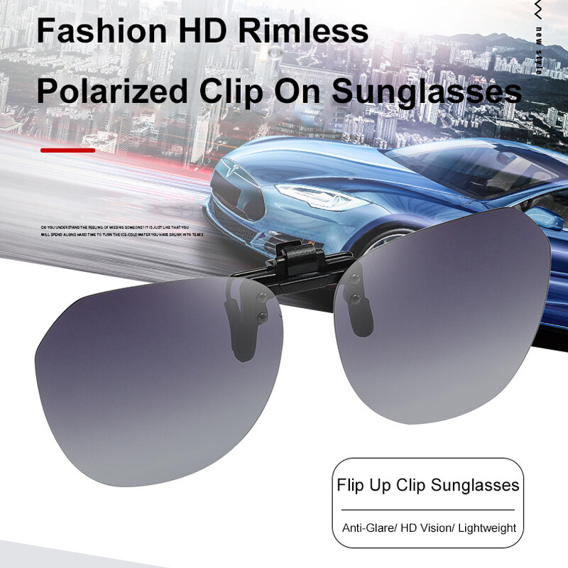 Polarized Clip-on Sunglasses Anti-glare Lightweight Flip Up Driving Sun Glasses