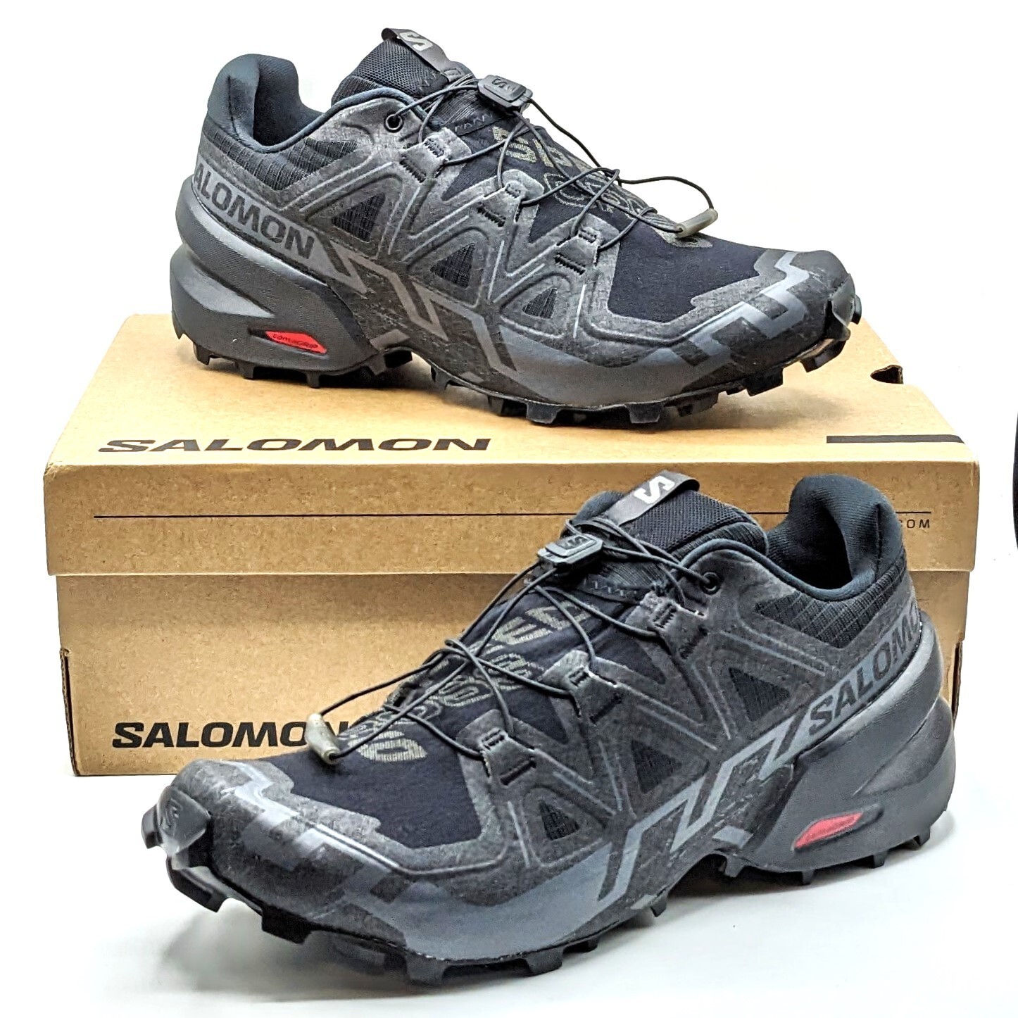 Salomon “Speedcross 6” Men’s Moderate Terrain Running Shoe [Black/Phantom] – NEW