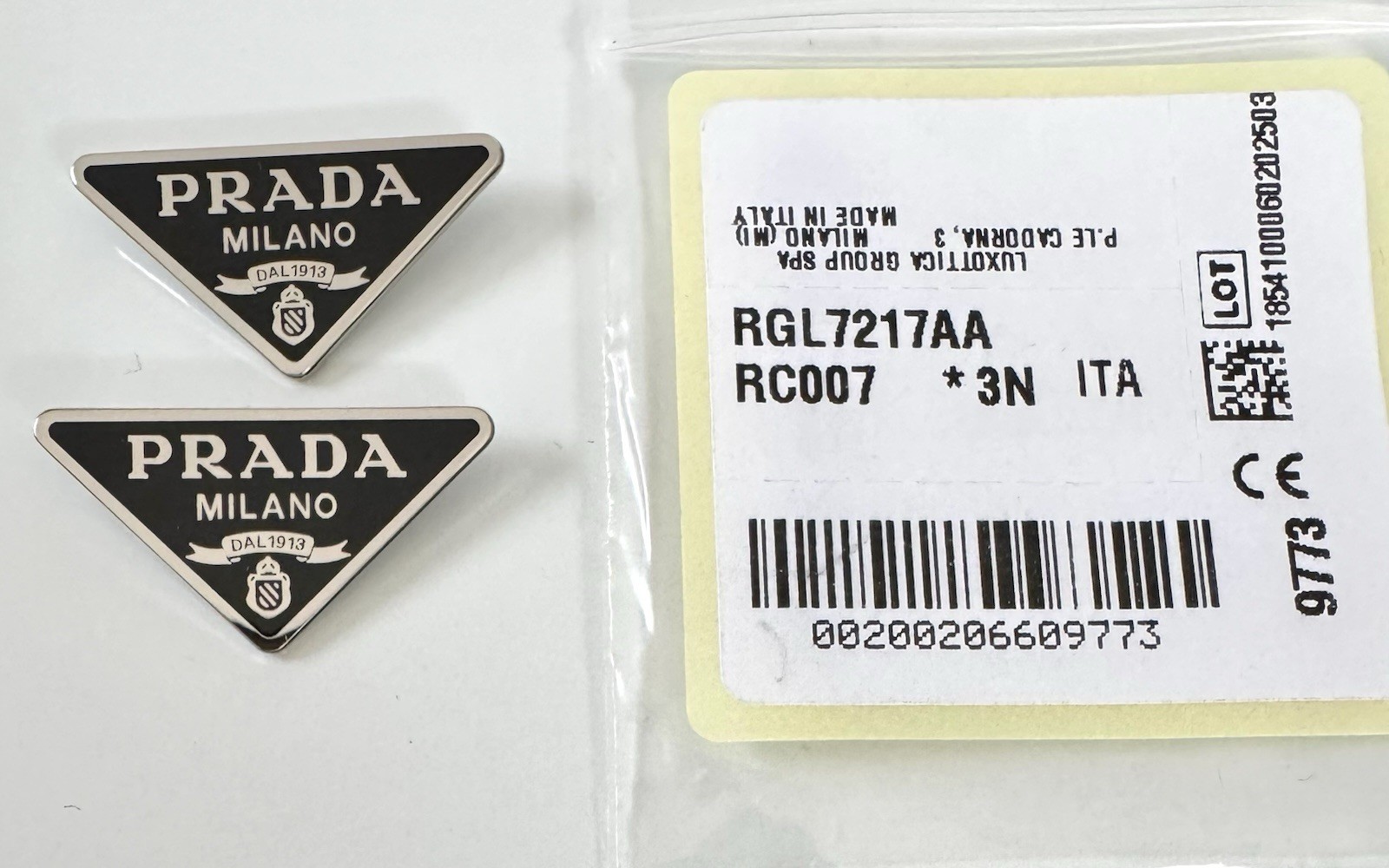 Prada 13ZS 14ZS Sunglasses Triangle Logo Replacement Parts Black Silver 1-Pair