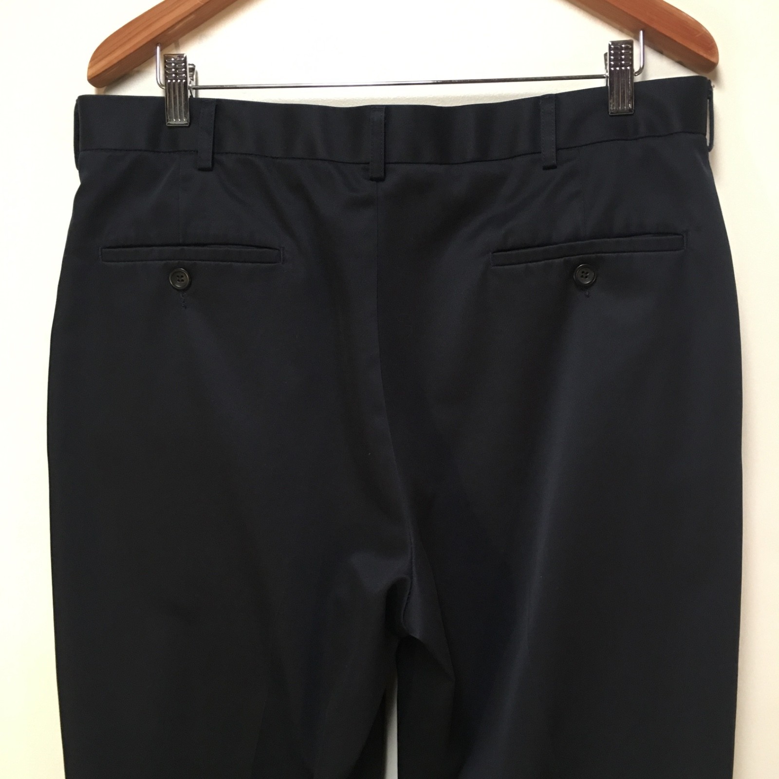Dockers Collection Men 36×32 Dress Pants Navy Blue Flat Front Relaxed Fit Cotton
