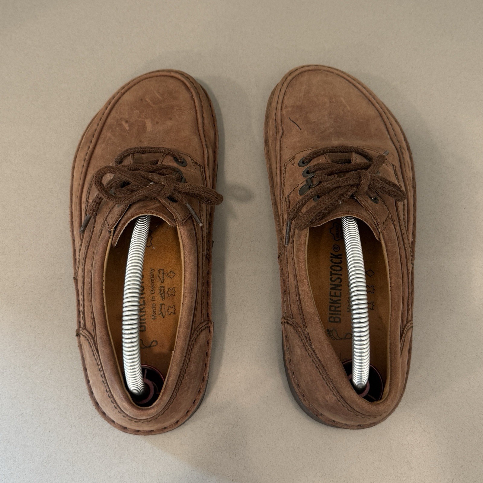 Birkenstock Memphis Shoes Unisex W8/ M6 Brown Leather Comfort Lace Up