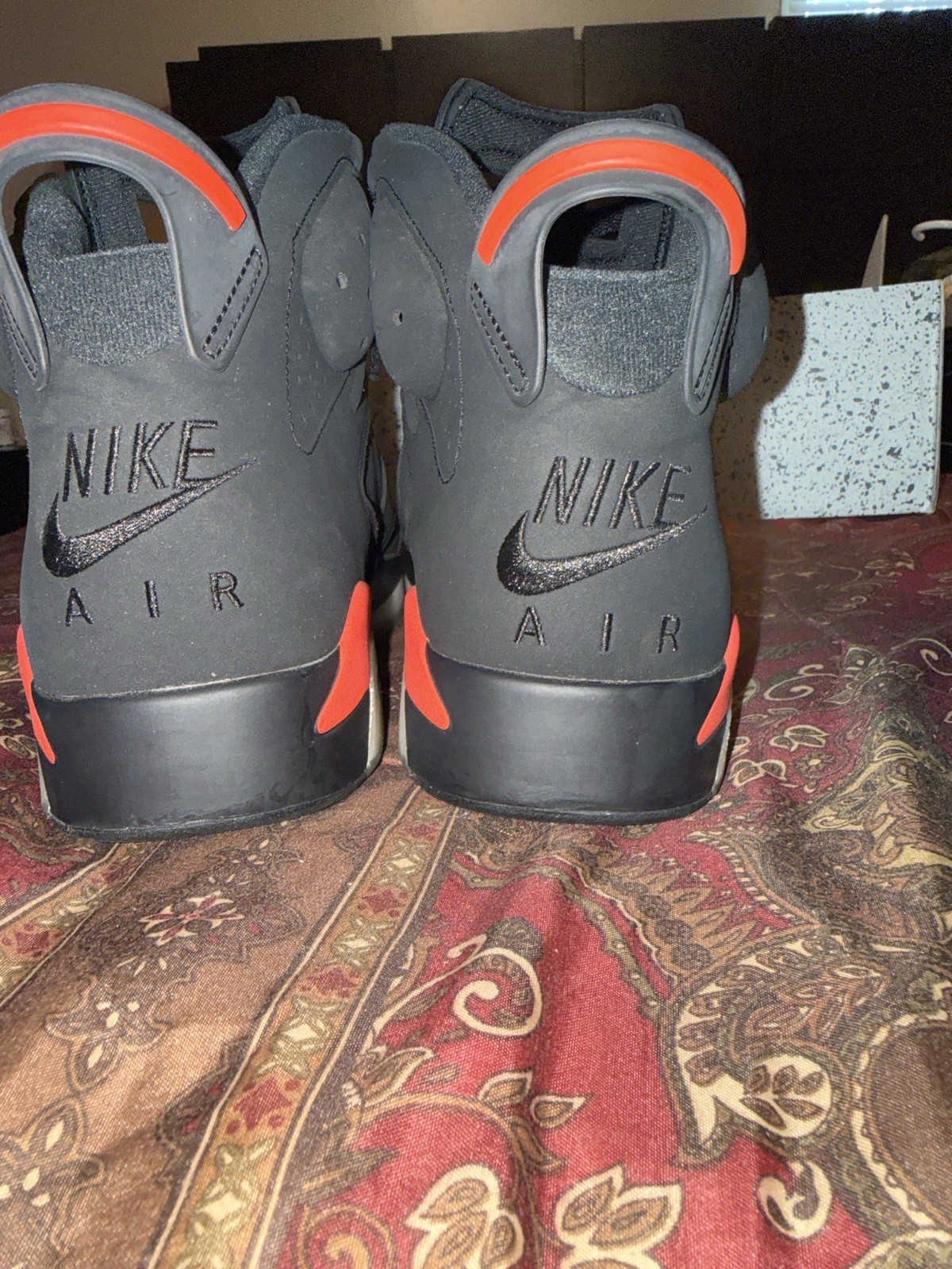 Jordan Air Jordan 6 Retro Infrared Black/Red Nubuck High Top 384664-060
