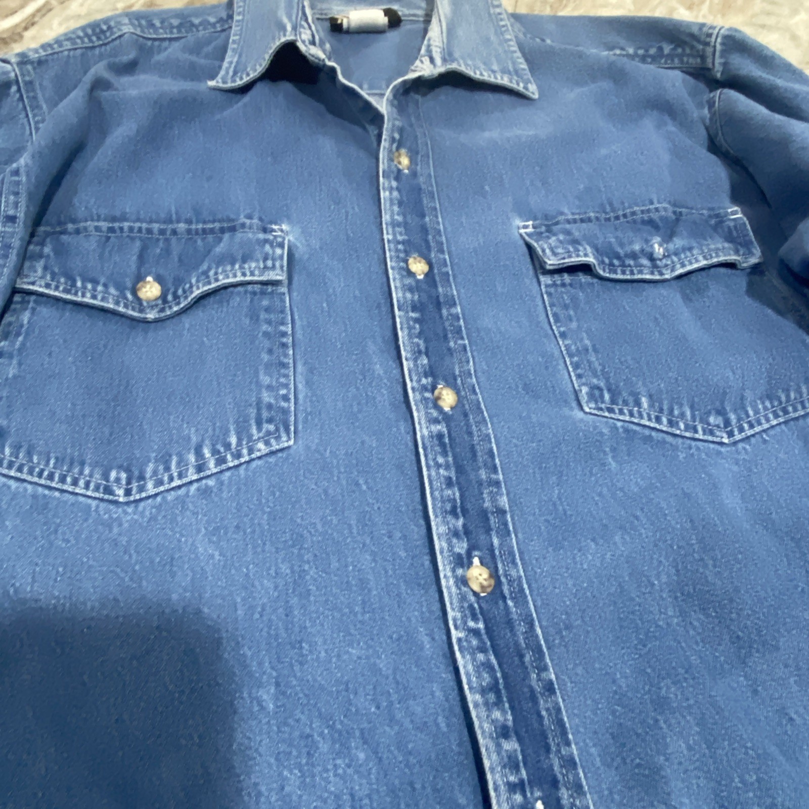 Embossed Eagle Authentic Prime Union Wear U.S.A. Denim Shirt Vintage Sz XL