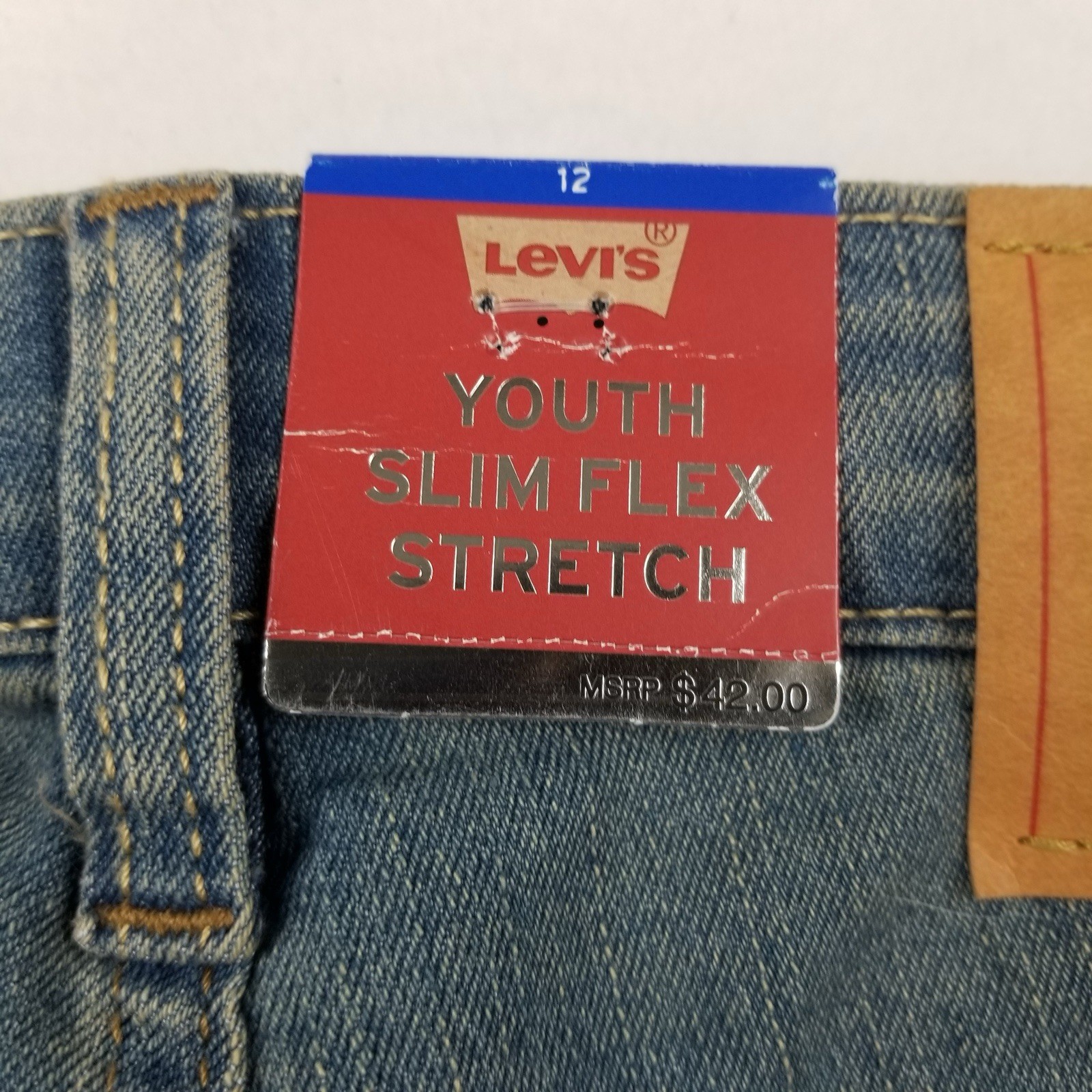 Levi’s Youth Boy’s sz 12 Slim Flex Stretch Adjustable Waist Straight Denim Jean
