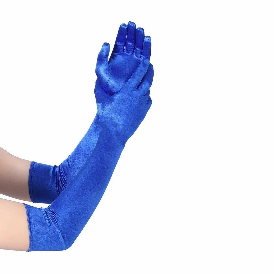 Stretchy Long Opera Gloves Party Satin Gloves Adult Size Elbow Length Wedding US