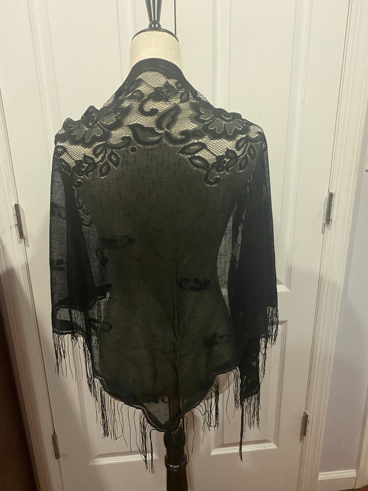Black Sheer Triangle Scarf Shawl Wrap Lightweight 70.9×29.5inches
