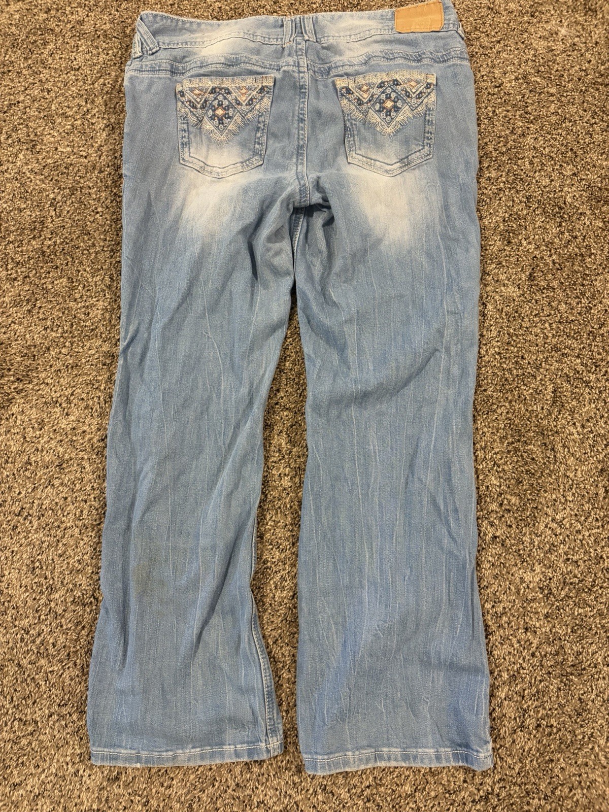 Amethyst Jeans Girls Size 14 Light Wash Blue Bootcut Denim Cotton/Spandex