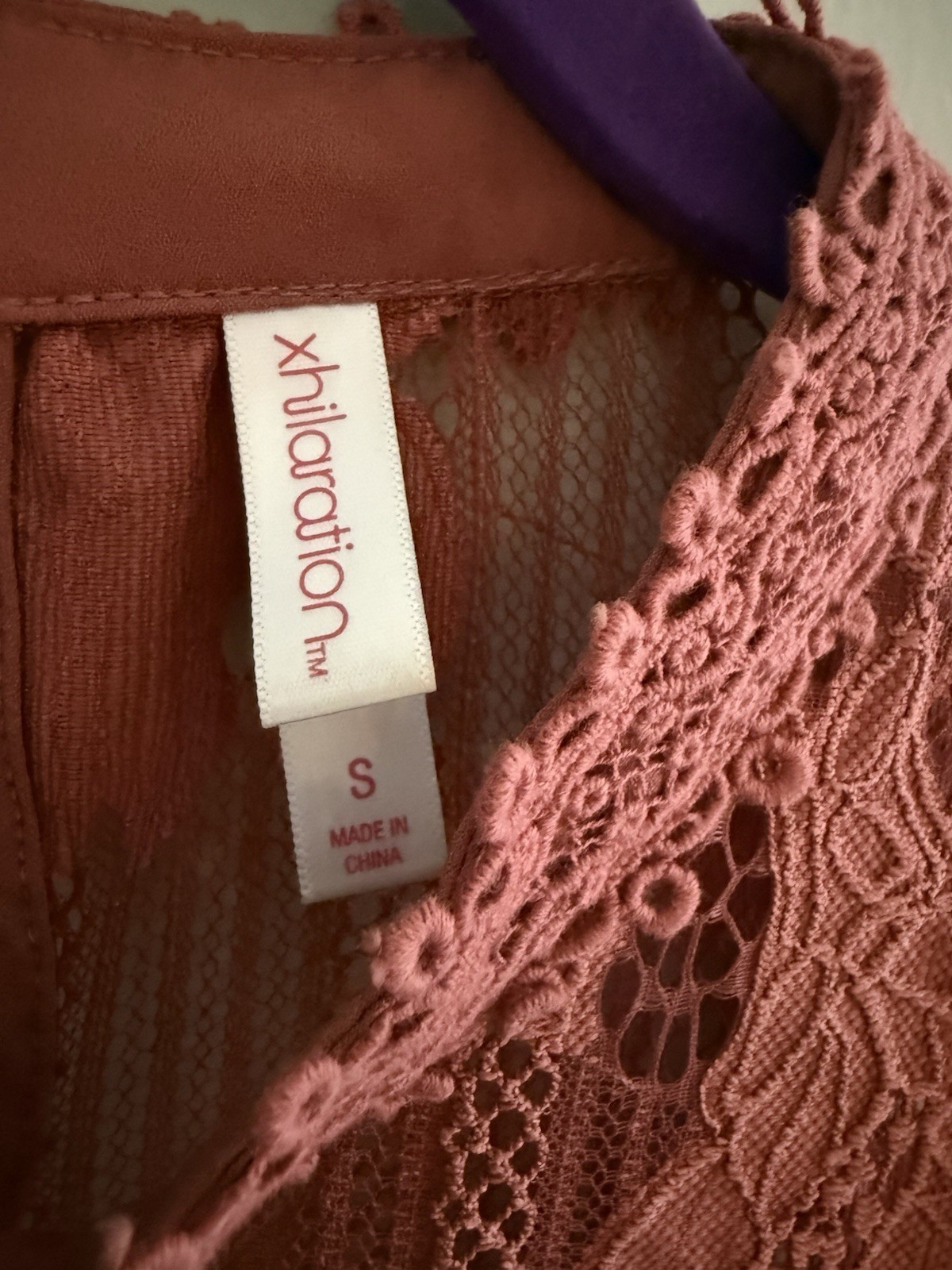 Xhilaration Sz Small Sleeveless Top Womens Lace Pink Lined Boho Coquette Fairy