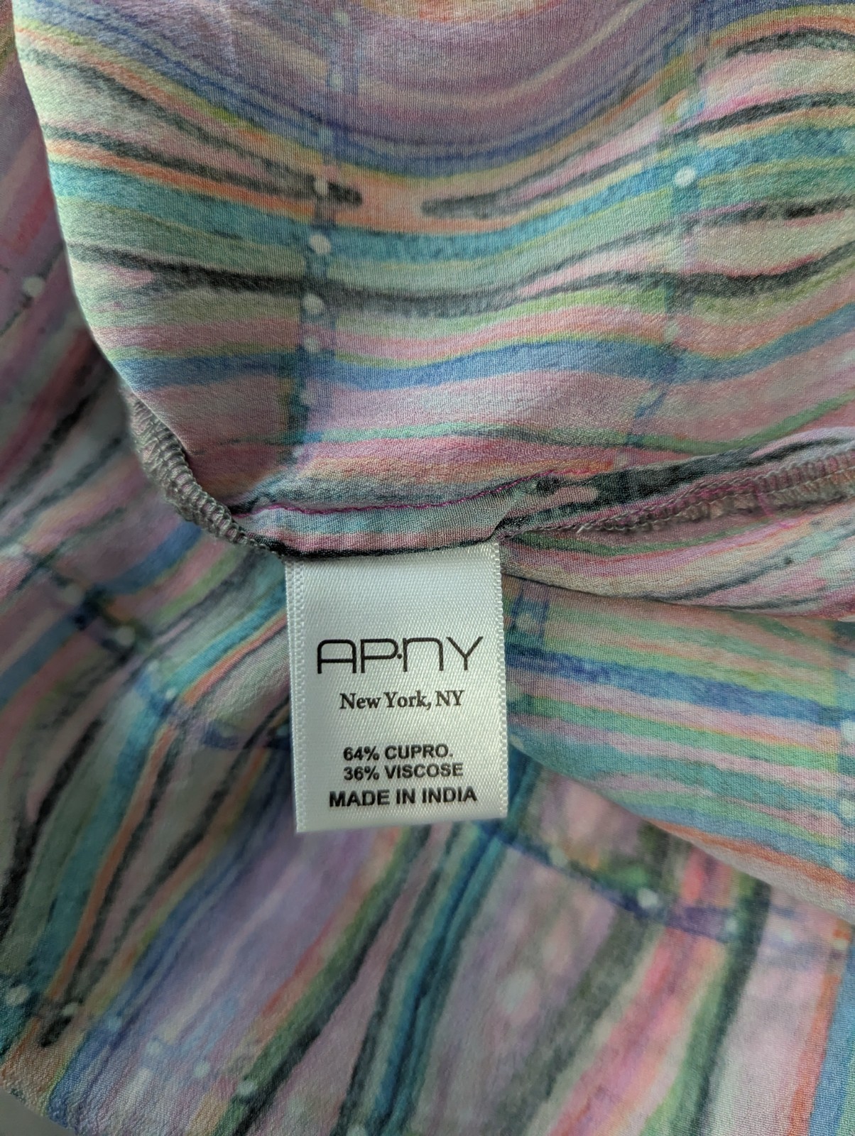 AP NY Women’s Colorful Blouse Convertible Sleeves Size XL