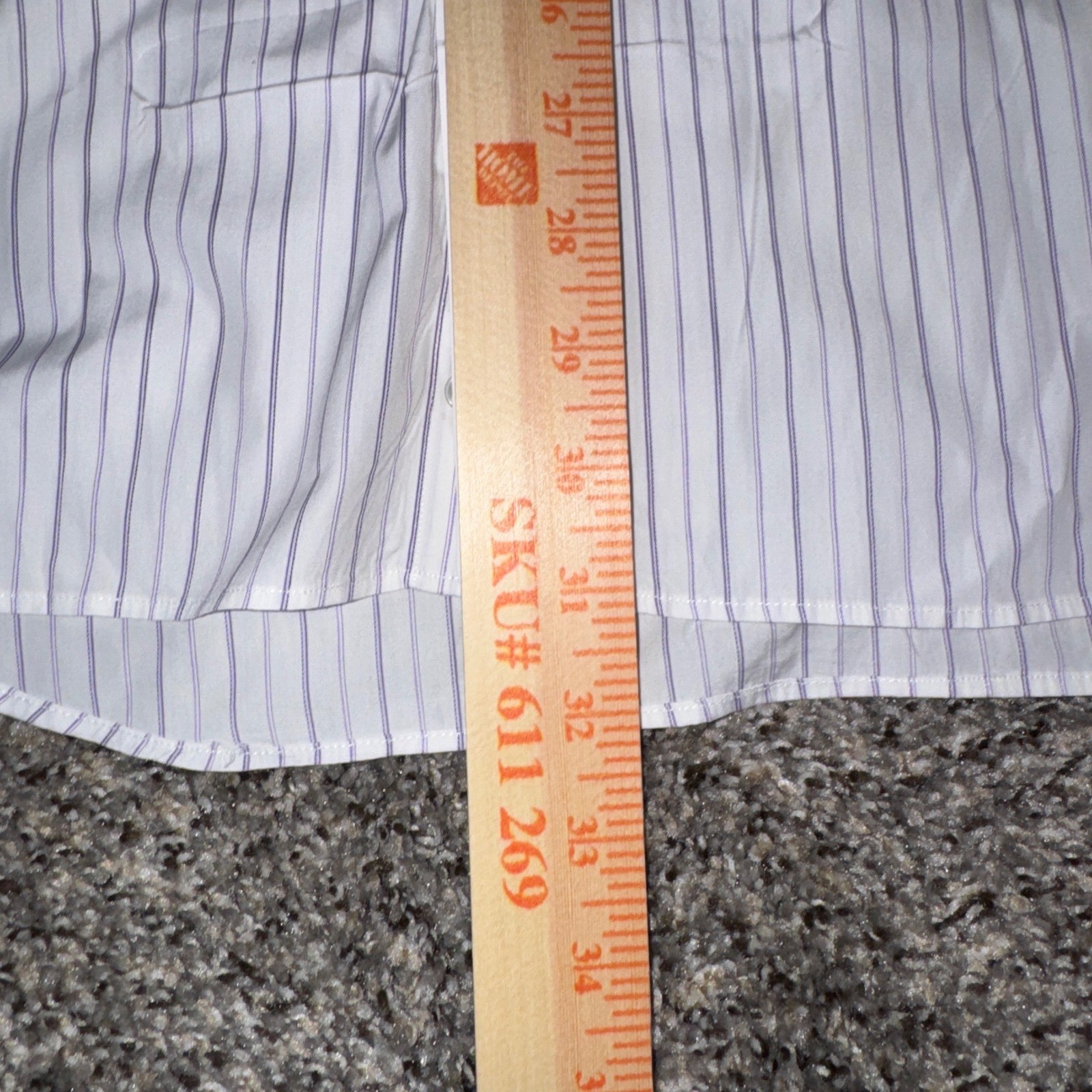 Canali Mens Dress Shirt Size 43 17 White Purple Striped Cotton French Cuff