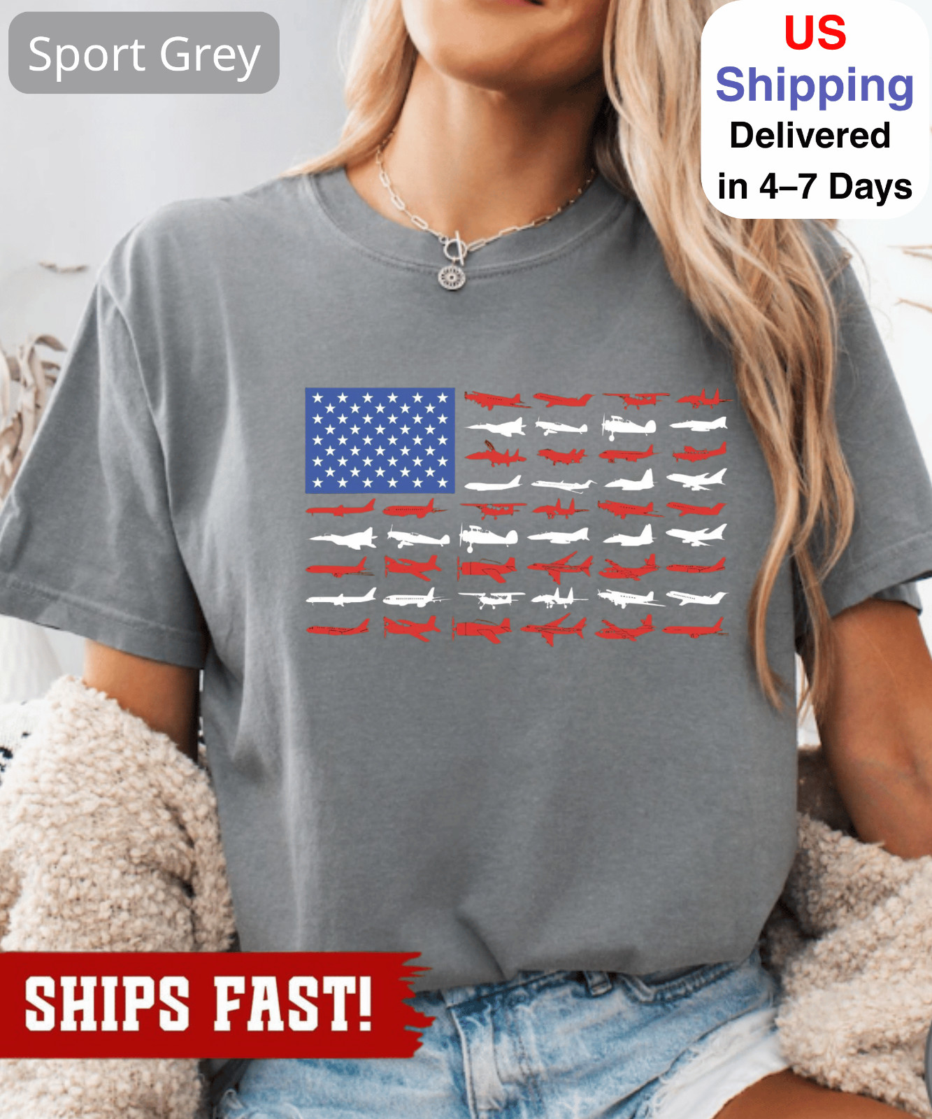 American Flag Airplanes Shirt: Patriotic Aviation Gift, 4th Of July Tee, Indepen
