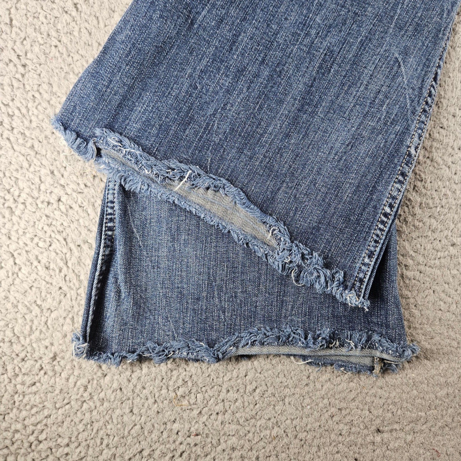 BKE Billie Jeans Womens 28 Blue Slim Fit High Rise Super Flare Distressed Jeans