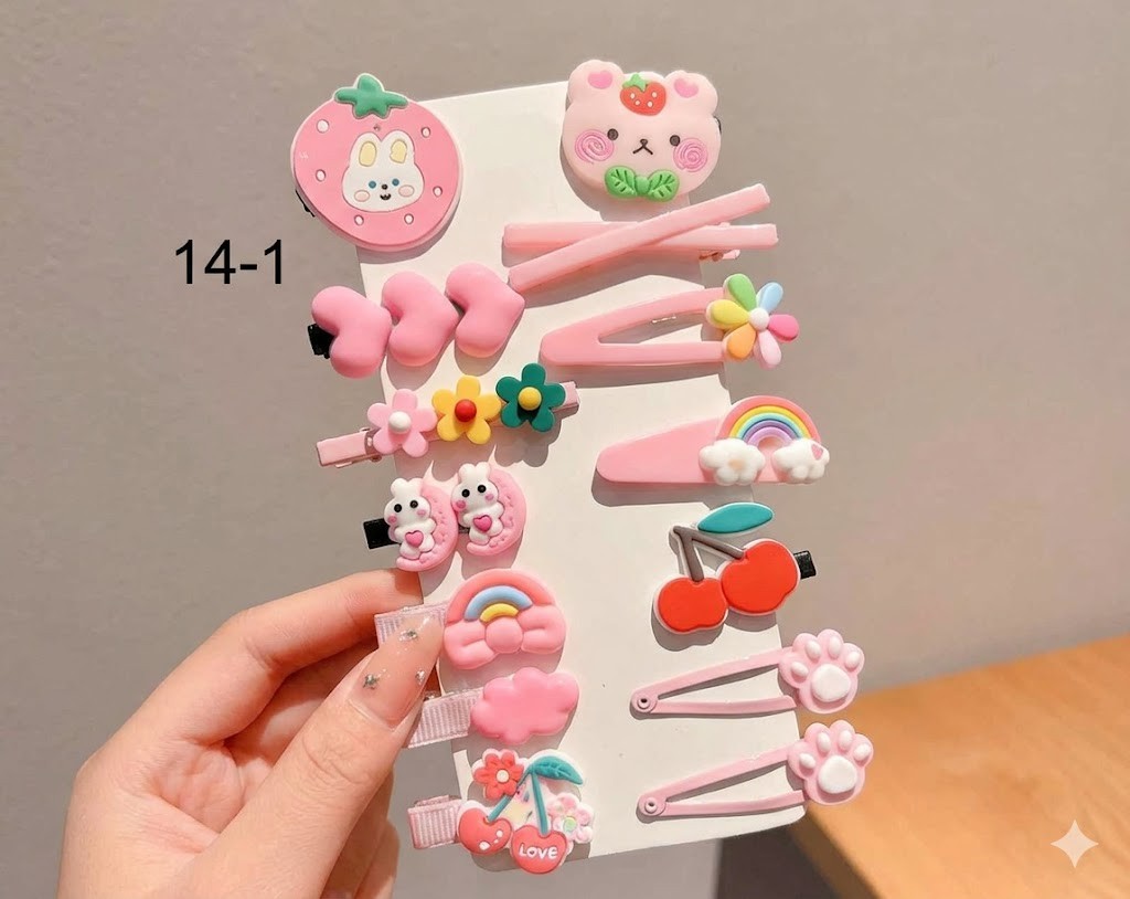 Cute Hair Clips Set Multi-Style Non-Slip Hair Accessories For Girls Daily Use