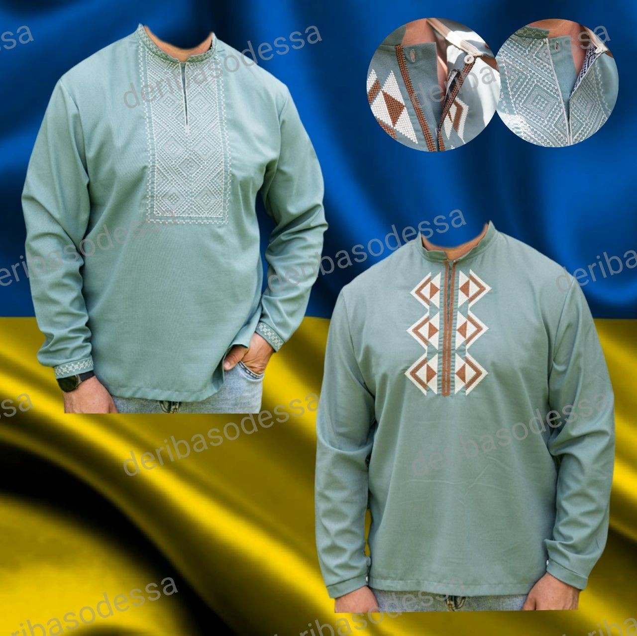 Ukrainian Embroidered Tradition shirt for men Sorochka Vyshyvanka S,M,L,XL-4XL