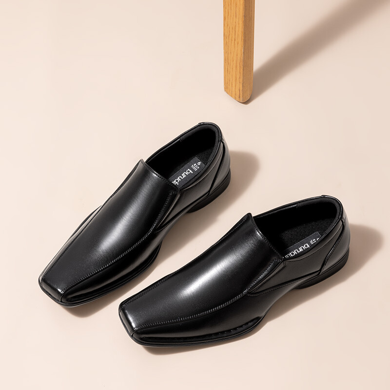 Mens Oxford Shoes Slip On Loafers Square Toe Business Wedding Dress Shoes