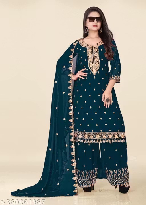Readymad Georgette Kurta/kurti and plazoo Set for Women’s Party Festive Outfit