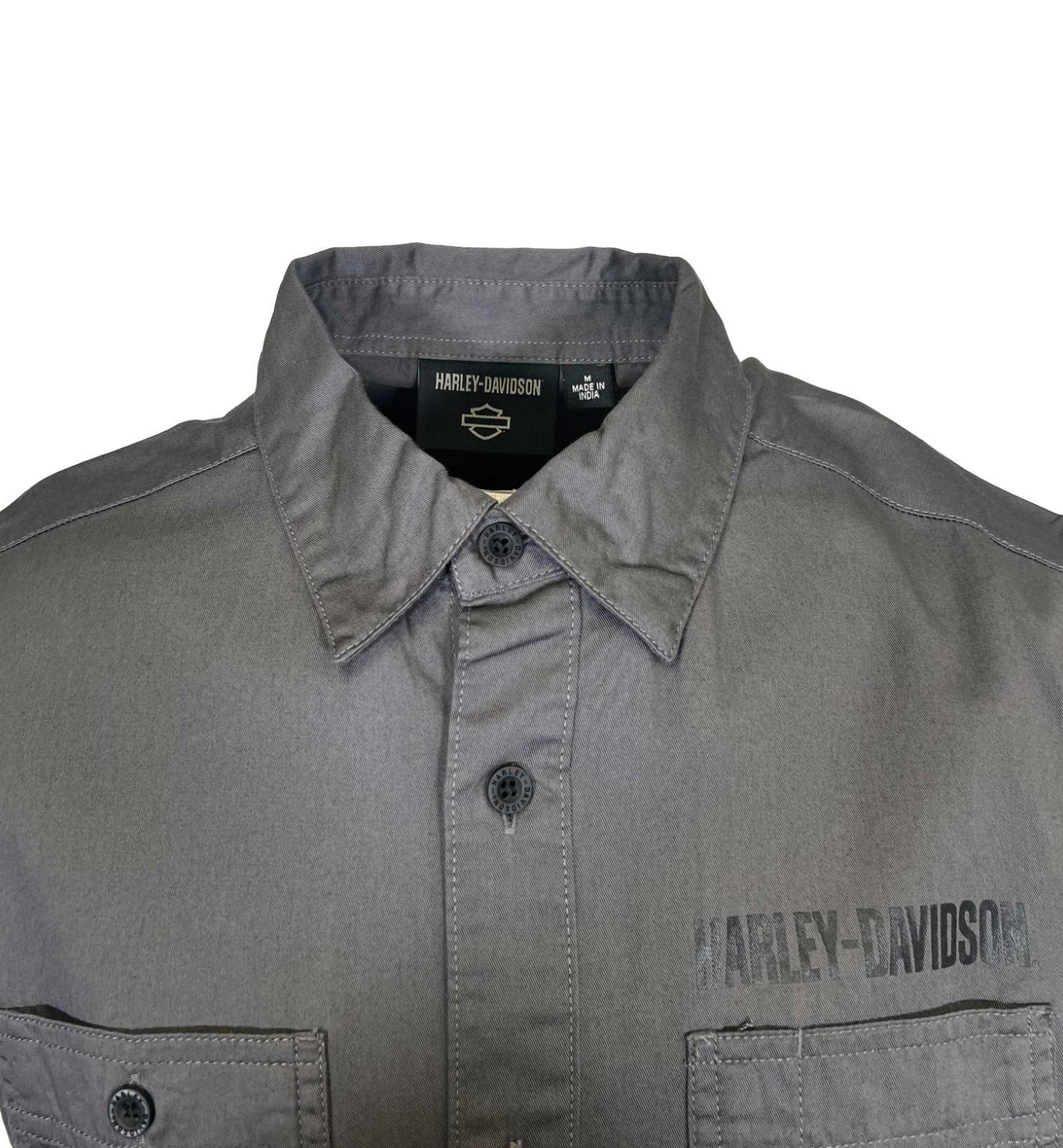 Harley-Davidson Men’s Dark Grey Vest Logo Patch Sleeveless Shirt (S68)