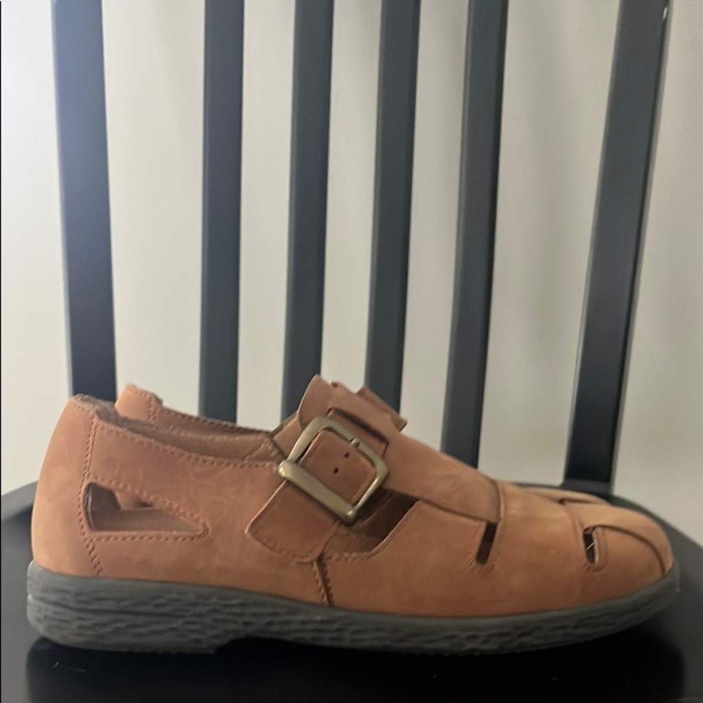Naot Theresia Fits Brown Leather Sandals with Ankle Straps Sz 6