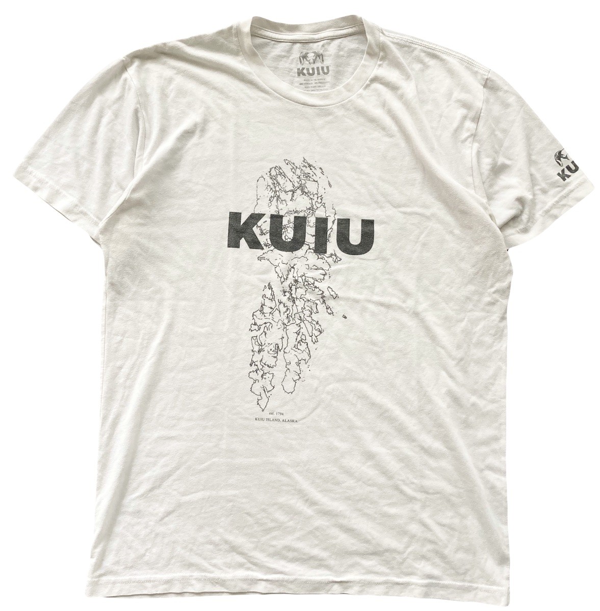 KUIU ISLAND ALASKA T-shirt Men Size XL Ivory Hunting Short Sleeve