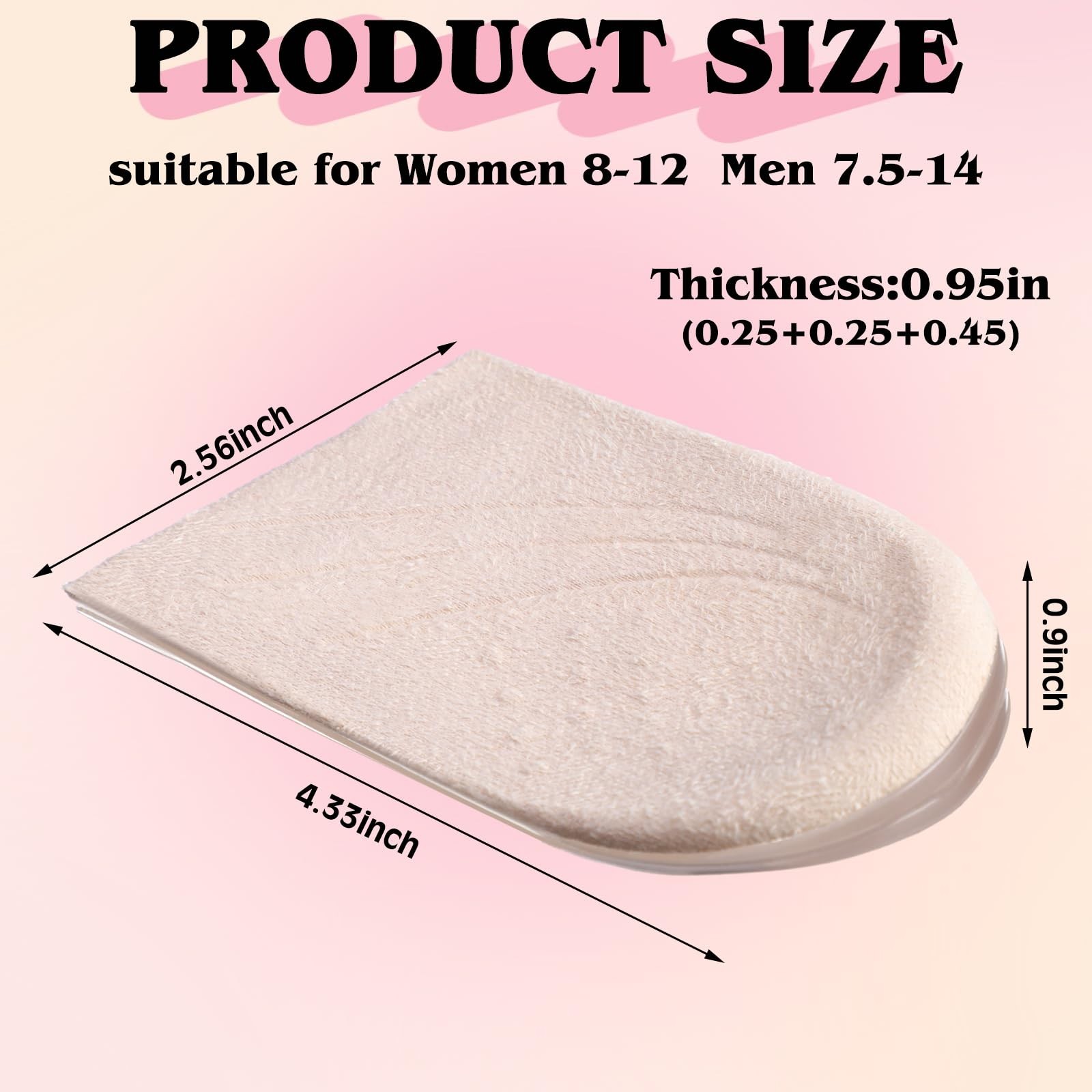4 Pairs Adjustable Heel Wedge Insoles for Supination Overpronation Pain Relief