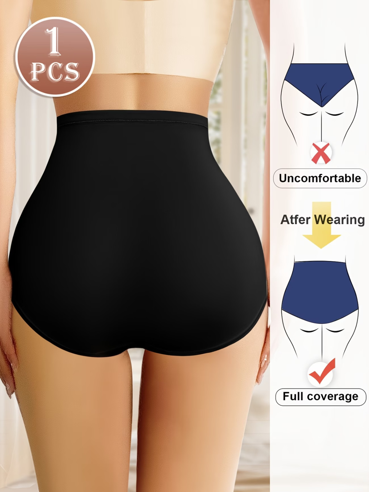 Women’s High Waisted Panties 6 Pack Tummy Control Seamless Shapewear Briefs