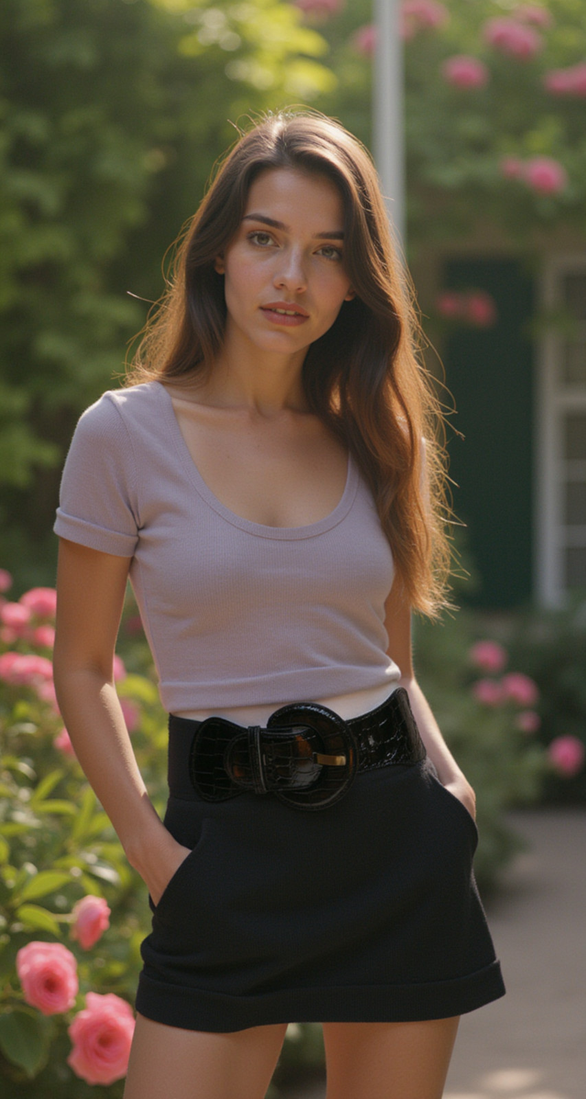 New Women Hip High Waist Stretch Fabric Wide Black Fashion Casual Belt Size S M