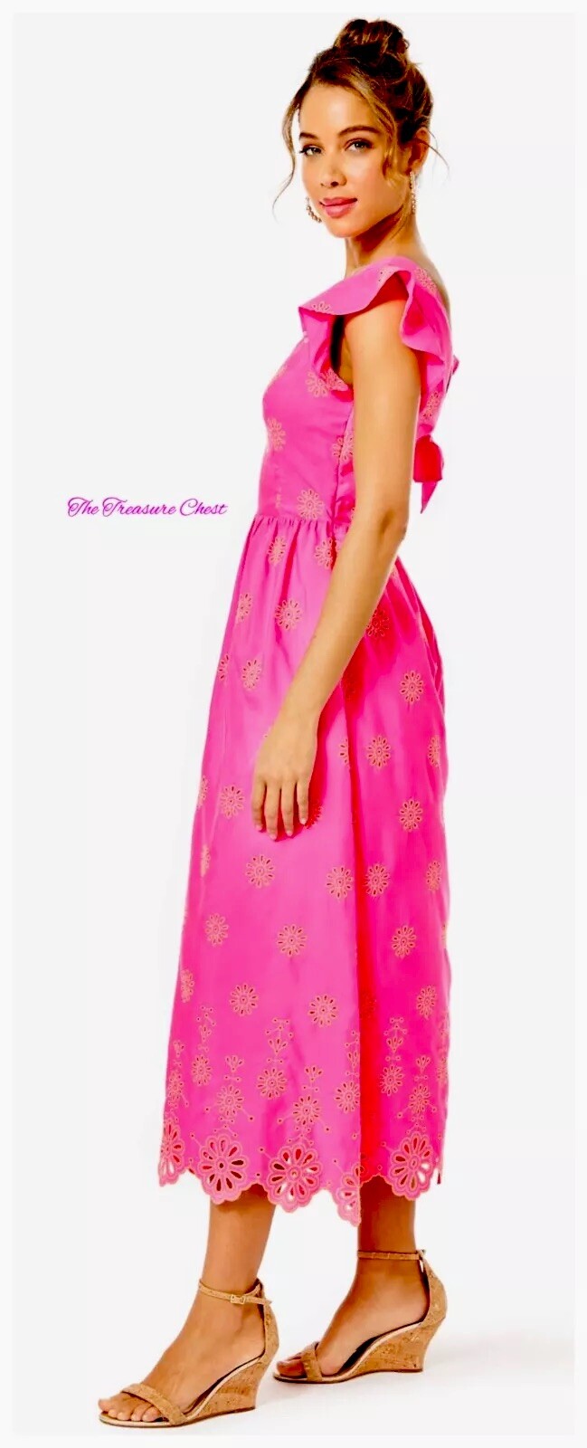 Lilly Pulitzer NWT Lillyanne Eyelet Midi Dress Days Bloom $278 Size 12,14,16