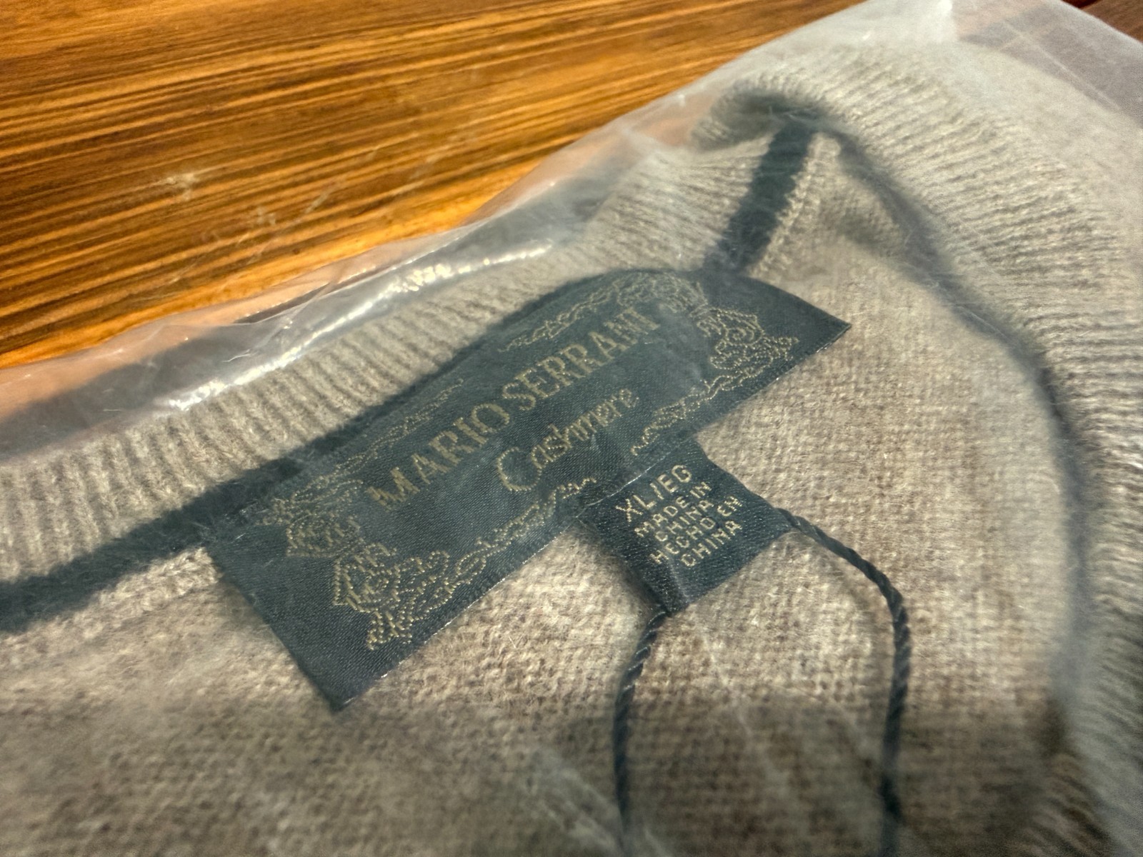 NWT Mario Serrano 100% Cashmere Sweater Womens XL Tan Classic Quiet Luxury