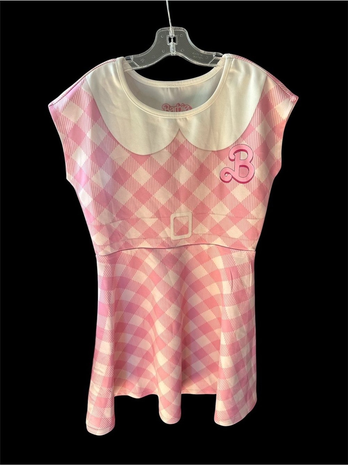 Barbie Pink Gingham Dress with White Peter Pan Collar